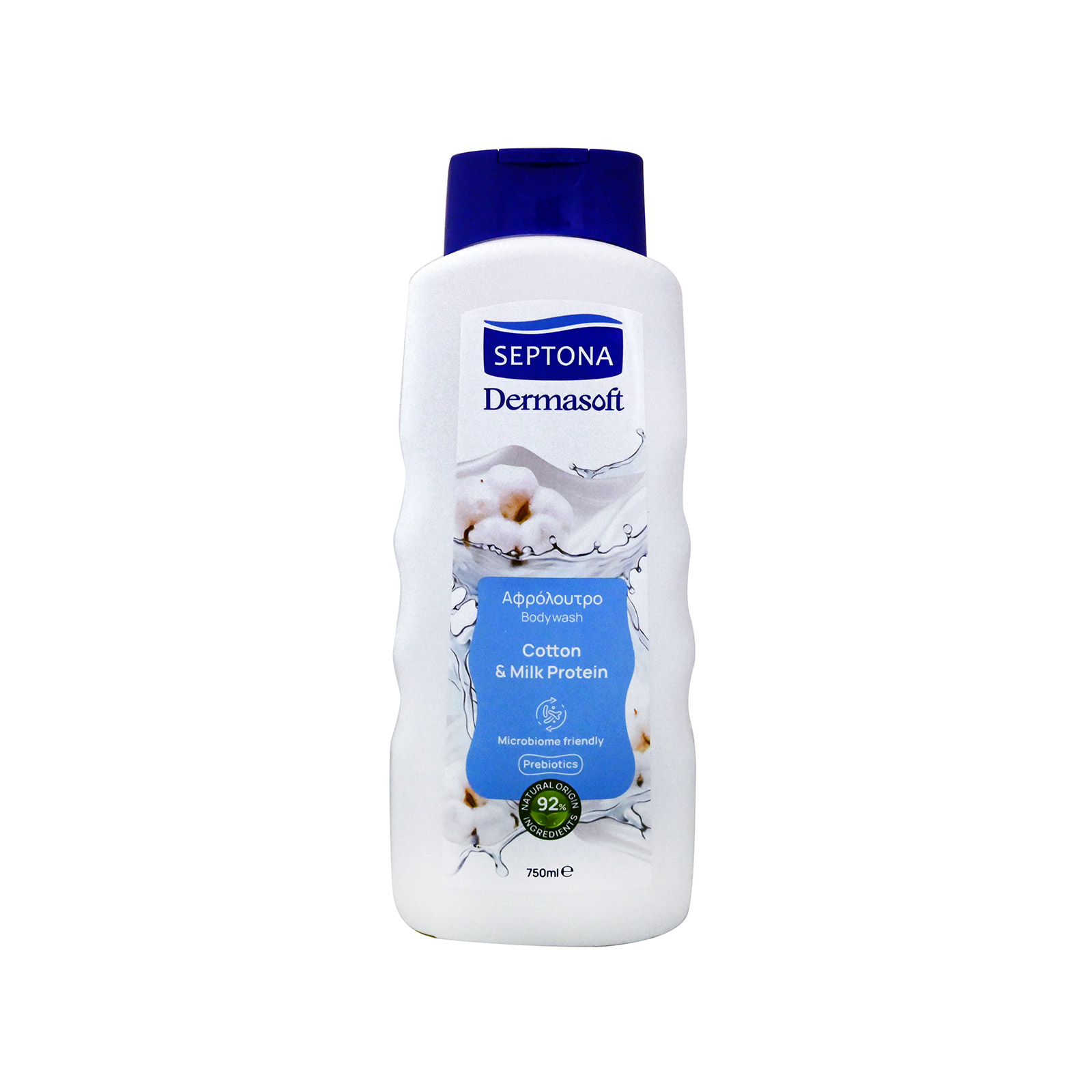 Septona αφρόλουτρο cotton & milk protein 750ml εικόνα 1