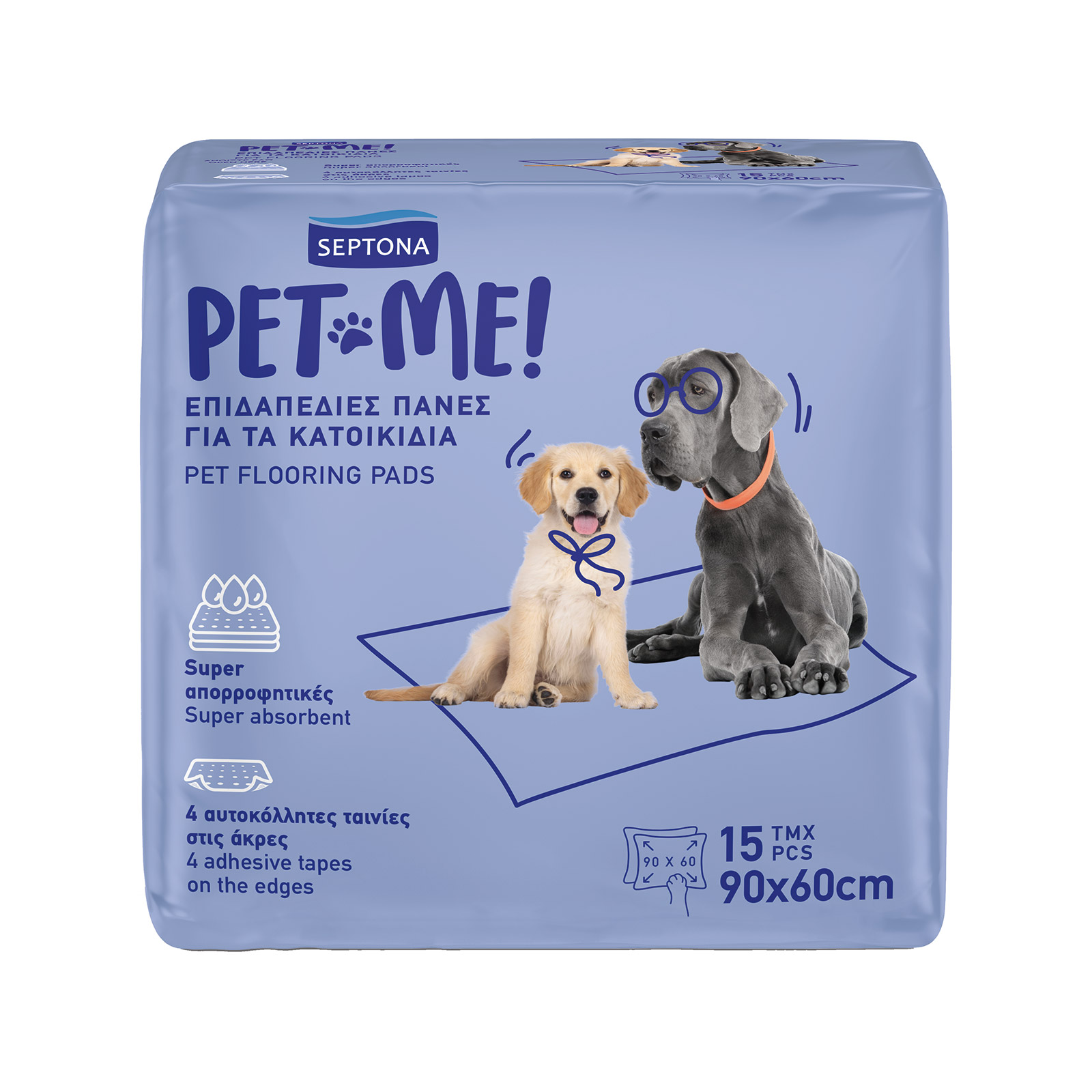 Septona Pet me πάνες επιδαπέδιες κατοικίδιων 90χ60 15τεμ εικόνα 1