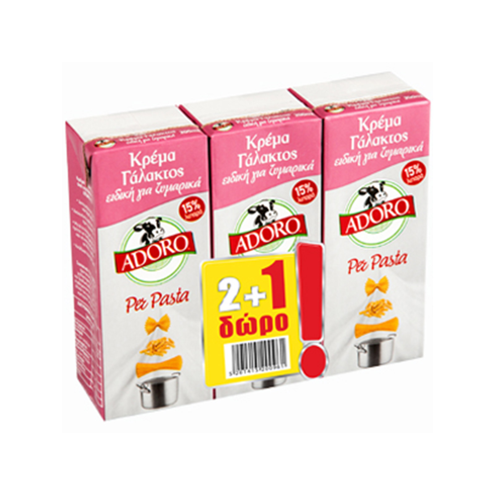 Adoro Για ζυμαρικά κρέμα γάλακτος μακράς διαρκείας 3x200ml εικόνα 1