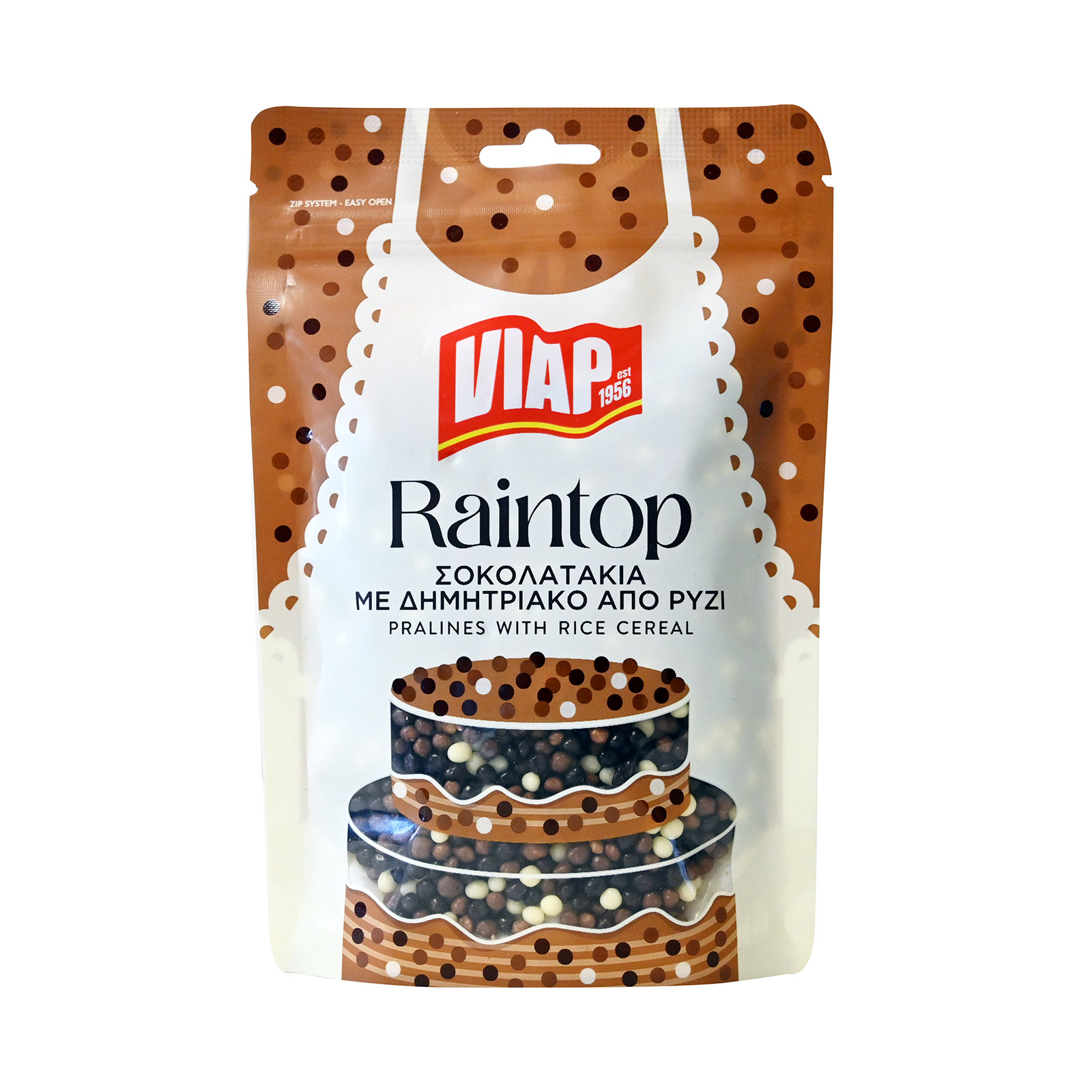 Viap Raintop σοκολατάκια με δημητριακό απο ρύζι 100g εικόνα 1