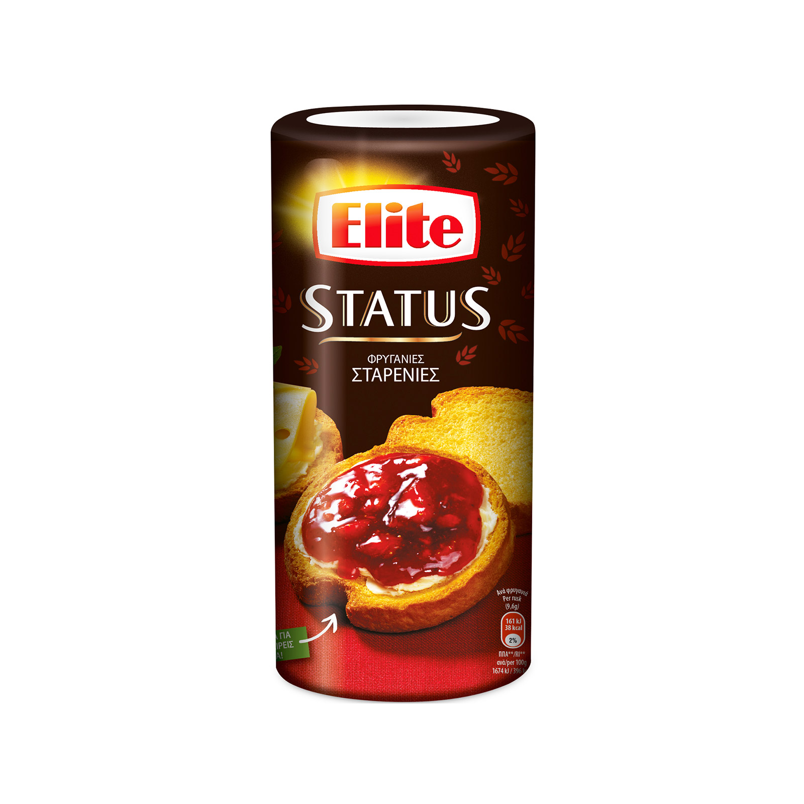 Elite Status φρυγανιές στρογγυλες σταρένιες 125g εικόνα 1
