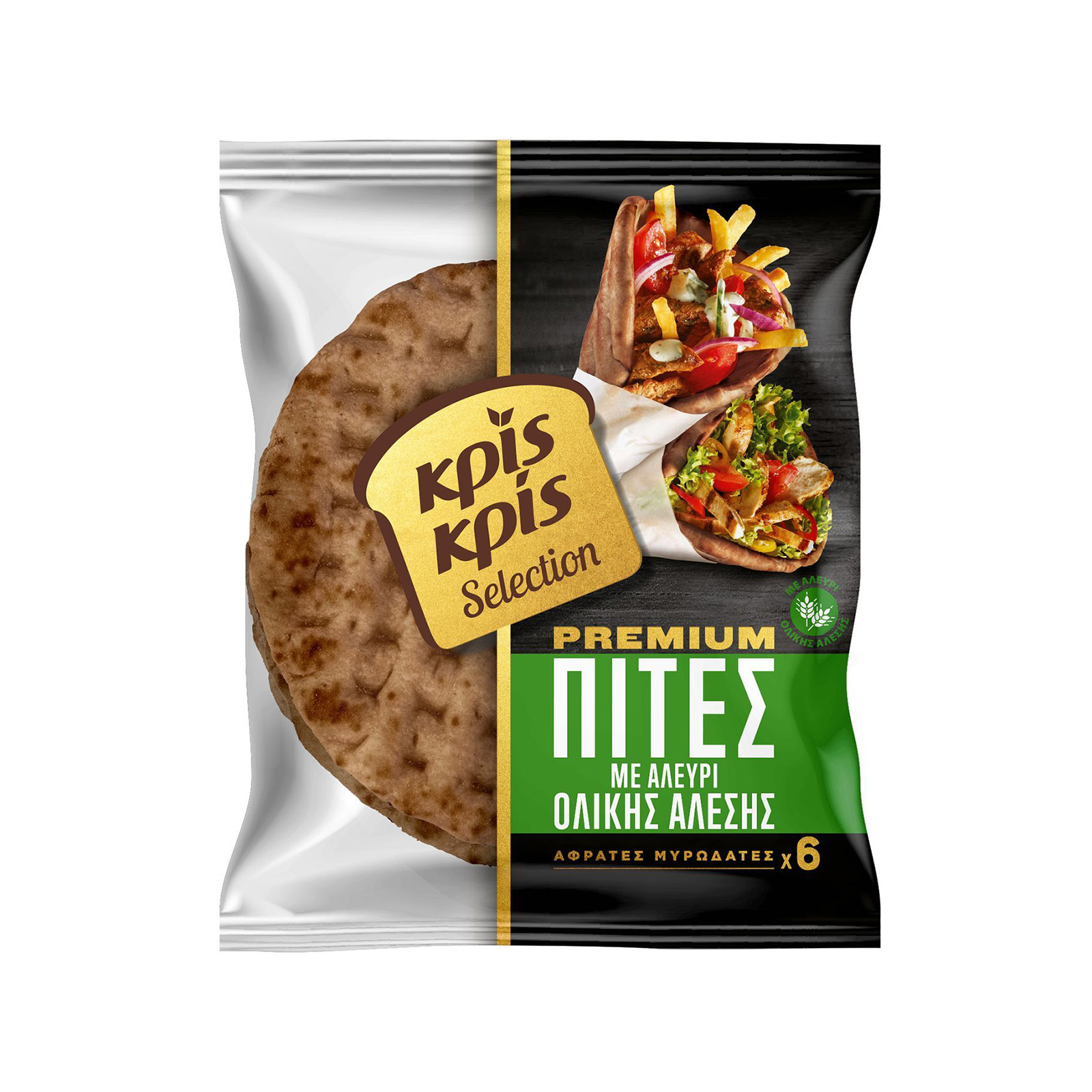 Κρις Κρις Premium πίτες για σουβλάκι με αλεύρι ολικής 510g εικόνα 1