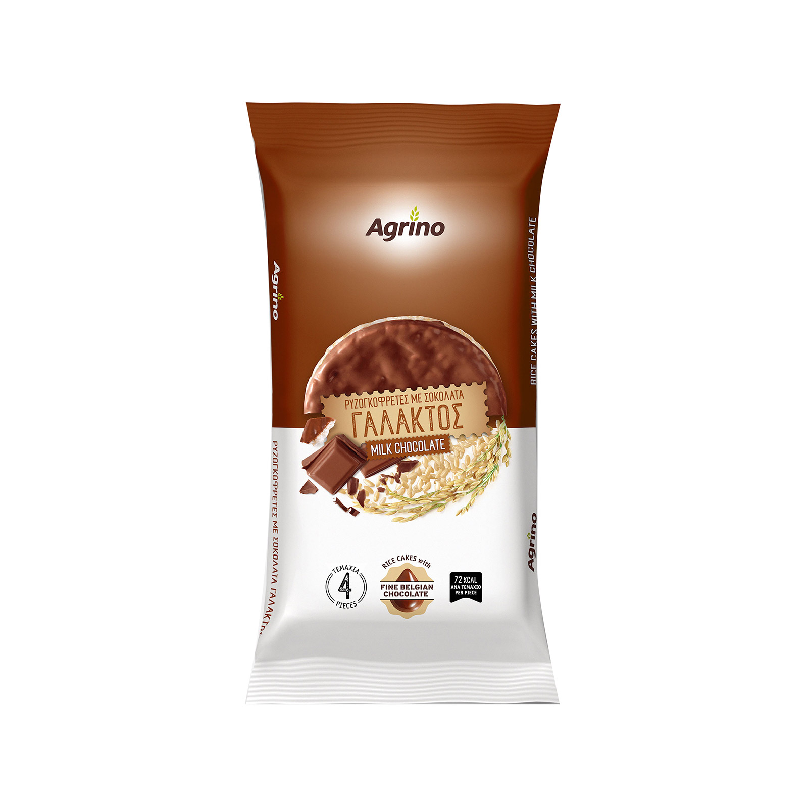 Agrino ρυζογκοφρέτα με σοκολάτα γάλακτος 60g εικόνα 1