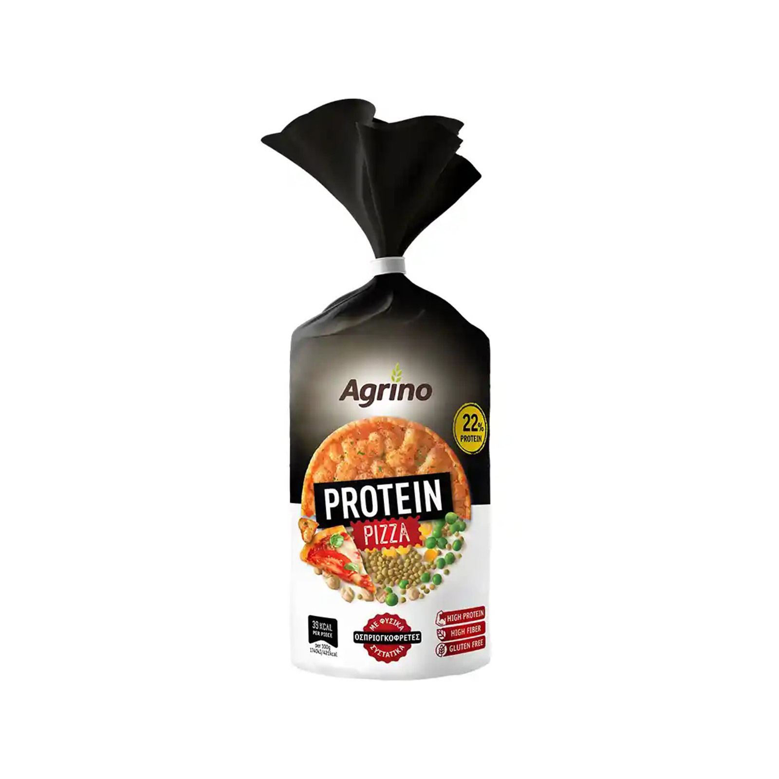 Agrino Protein οσπριογκοφρέτες pizza 110g εικόνα 1