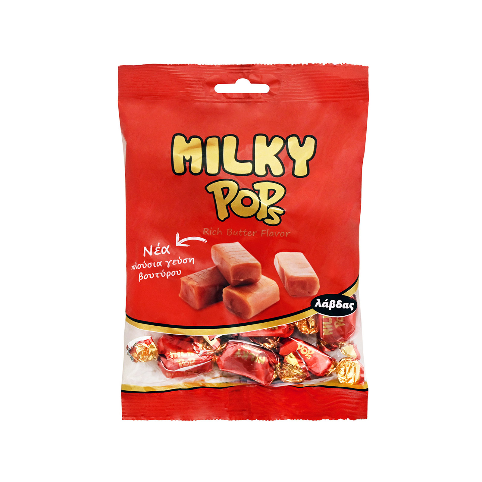 Λάβδας Milky Pops καραμέλες βουτύρου 130g εικόνα 1