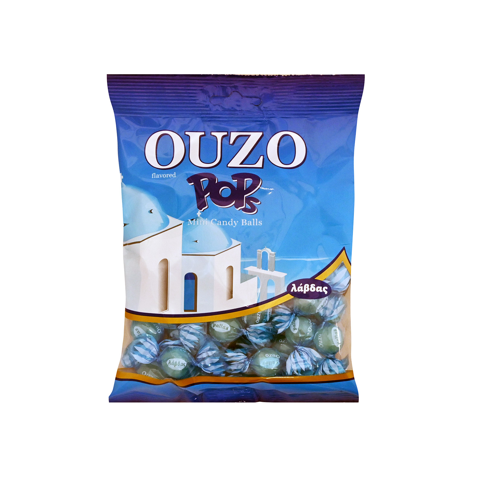 Λάβδας Pops καραμέλες γεύση ούζου 130g εικόνα 1