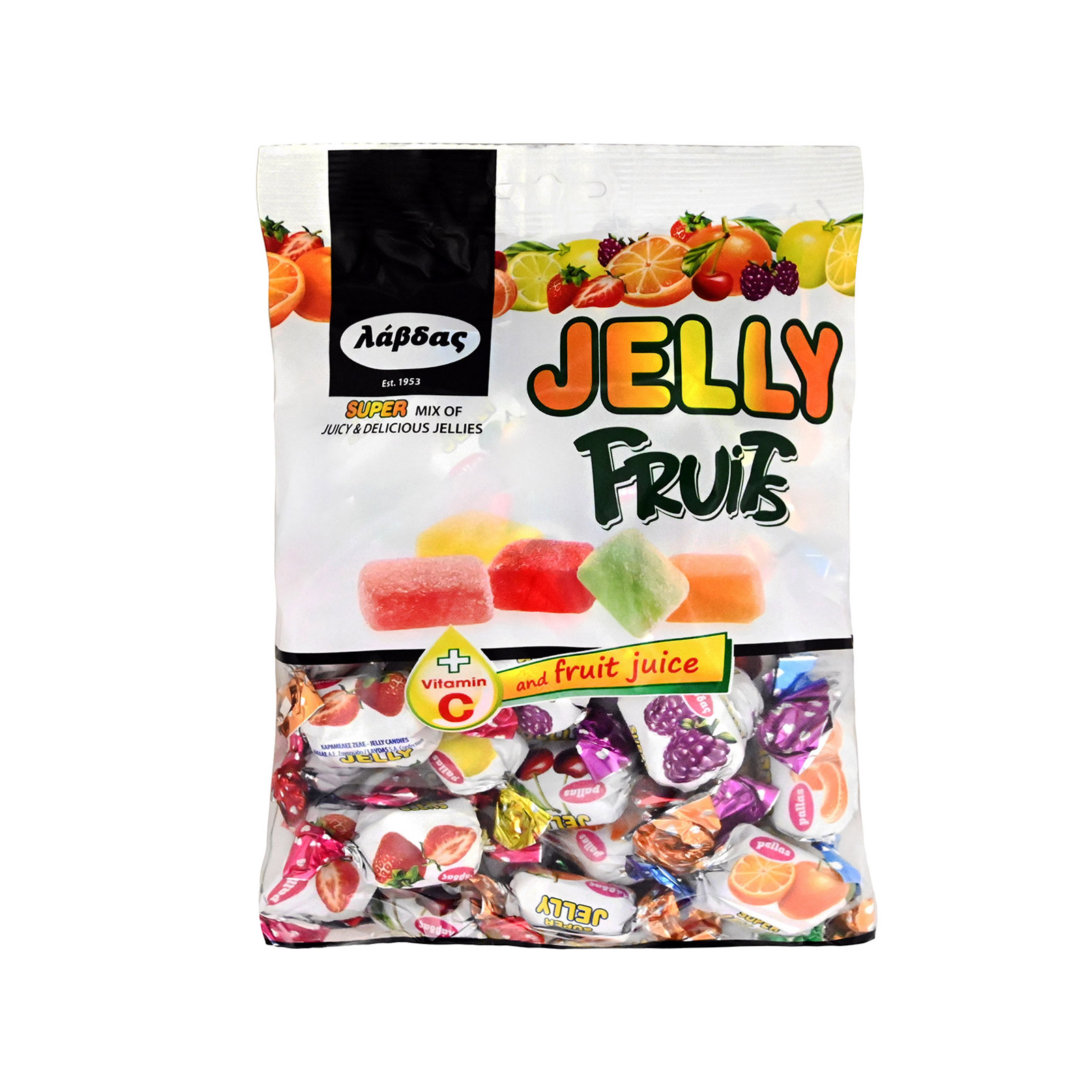 Λάβδας Super jelly καραμέλες ζελεδάκια με χυμό φρούτων & βιταμίνη c 400g εικόνα 1