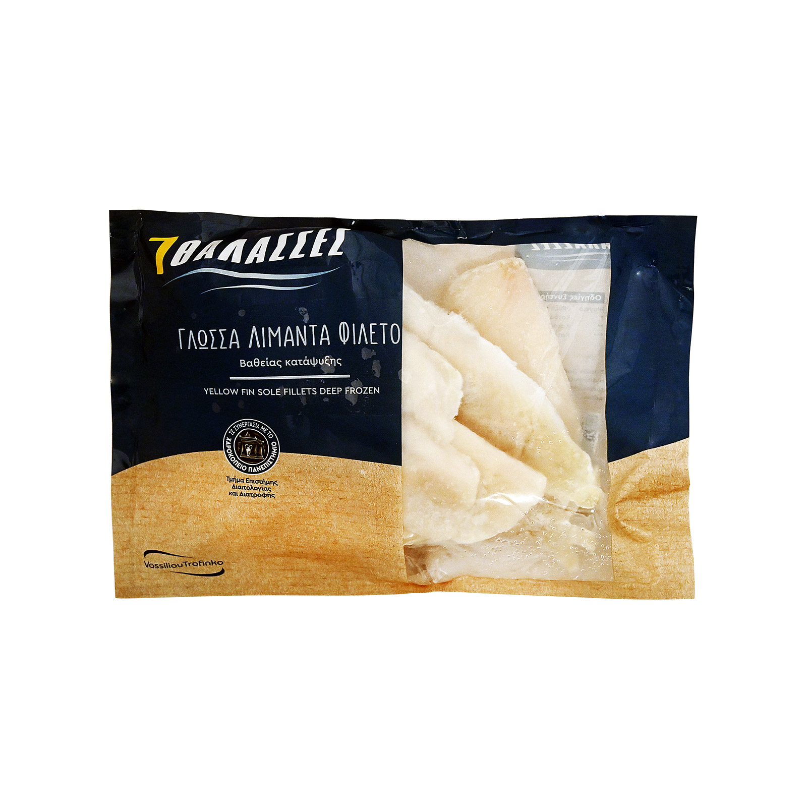 7 Θάλασσες γλώσσα φιλέτο κατεψυγμένη 600g (στραγγισμένο βάρος 510g) εικόνα 1