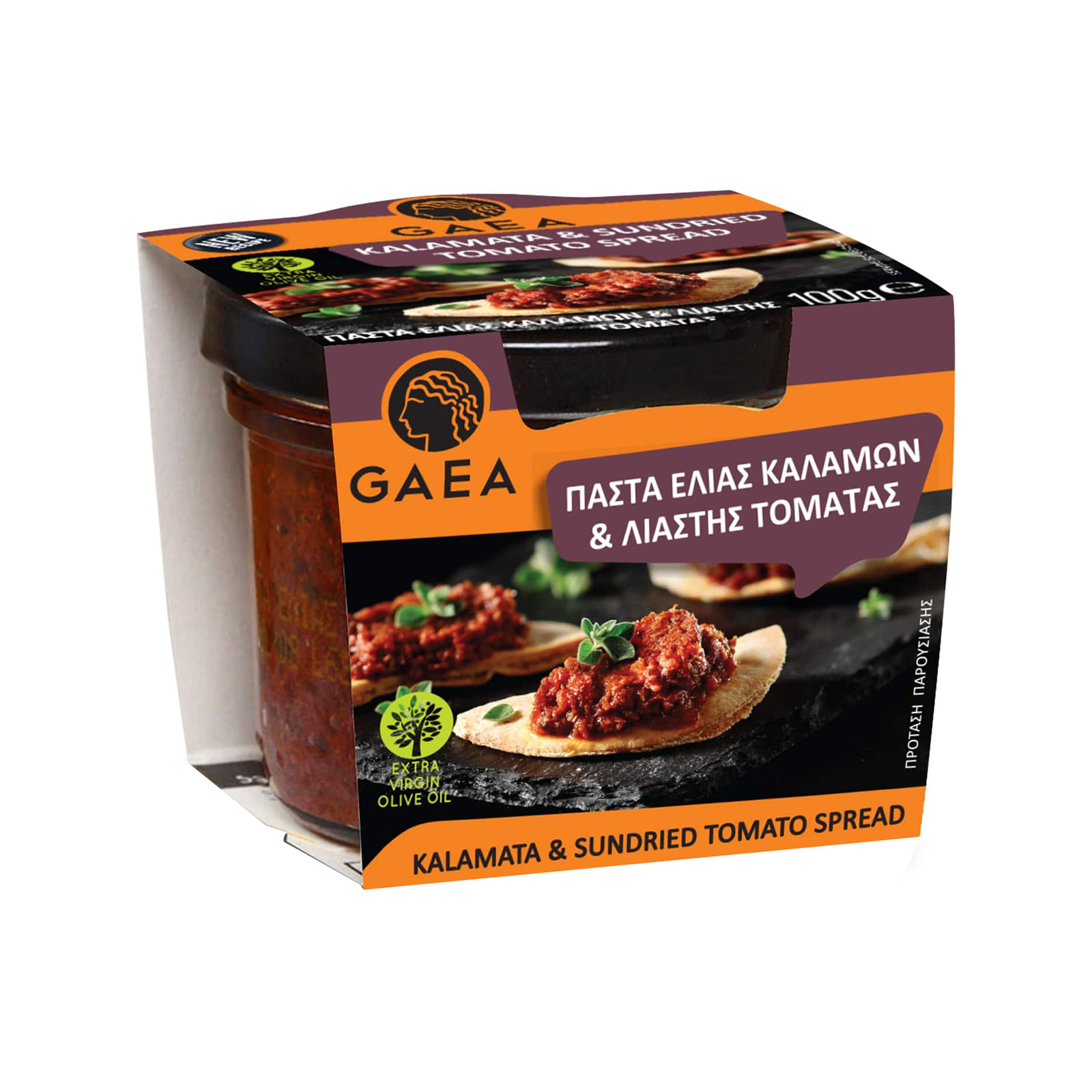 Gaea πάστα ελιάς καλαμών & λιαστής ντομάτας 100g εικόνα 1