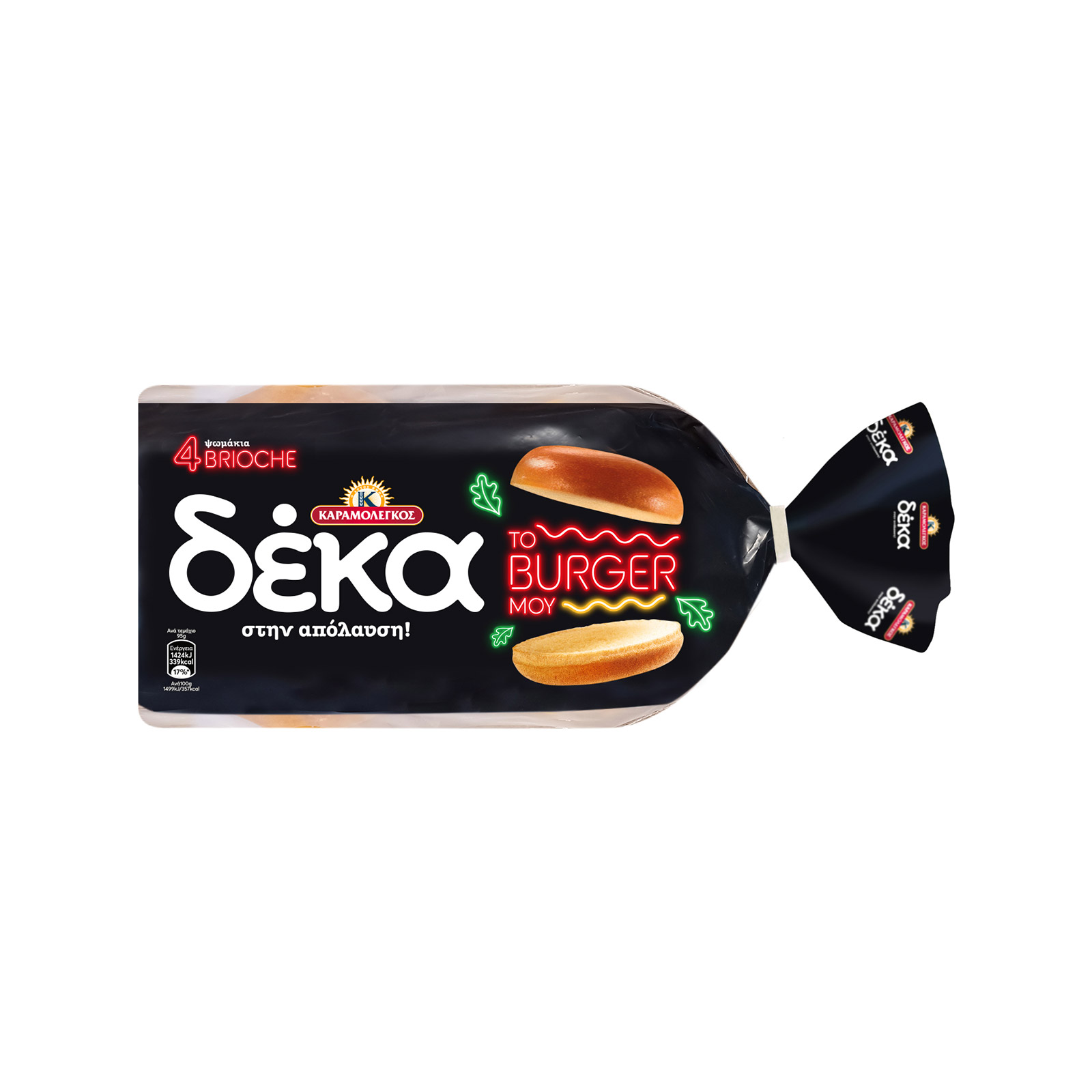 Καραμολέγκος Δέκα ψωμάκια μπριός για μπέργκερ 380g εικόνα 1