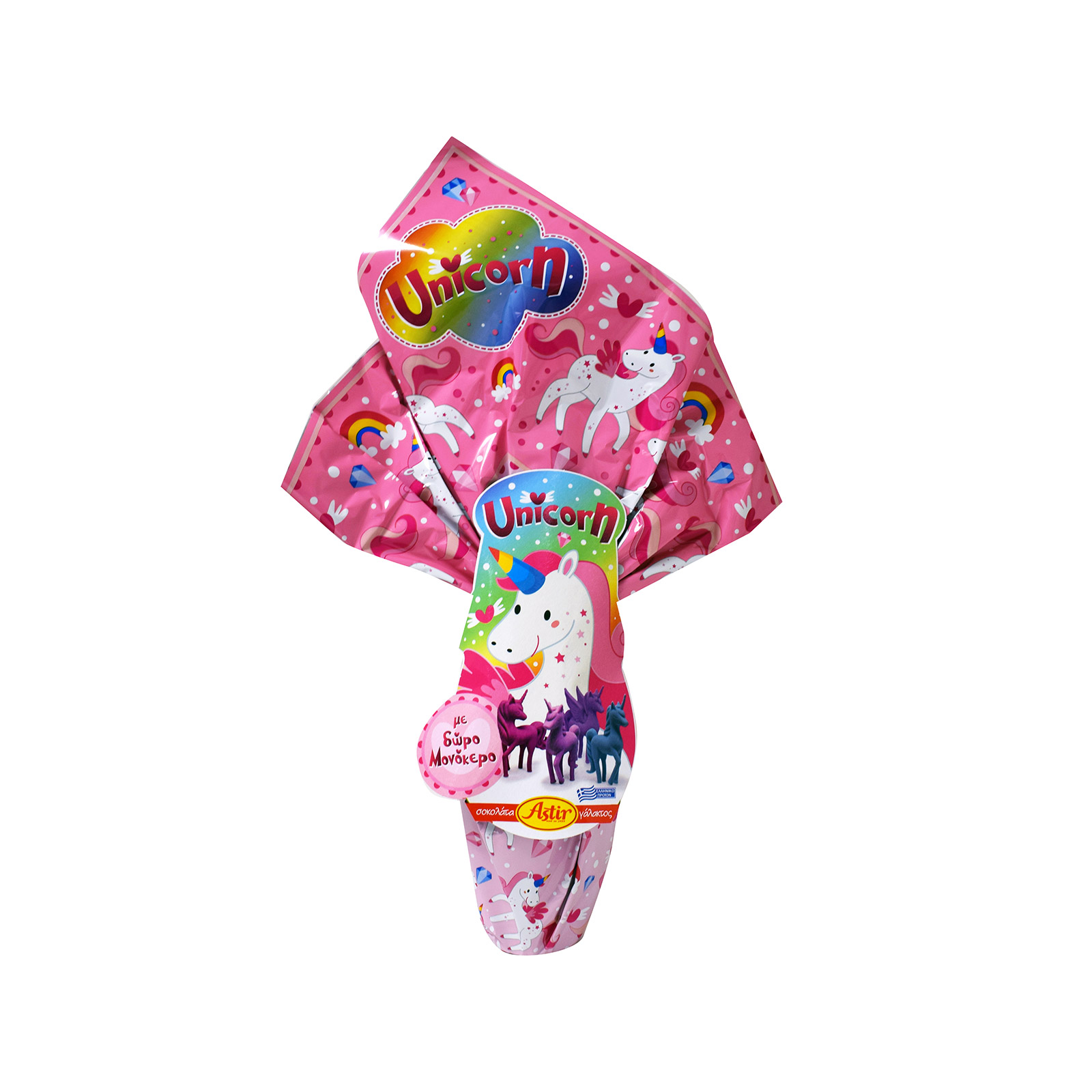 Astir Unicorn σοκολατένιο αυγό πασχαλινό παιδικό με δώρο μονόκερο 160g εικόνα 1