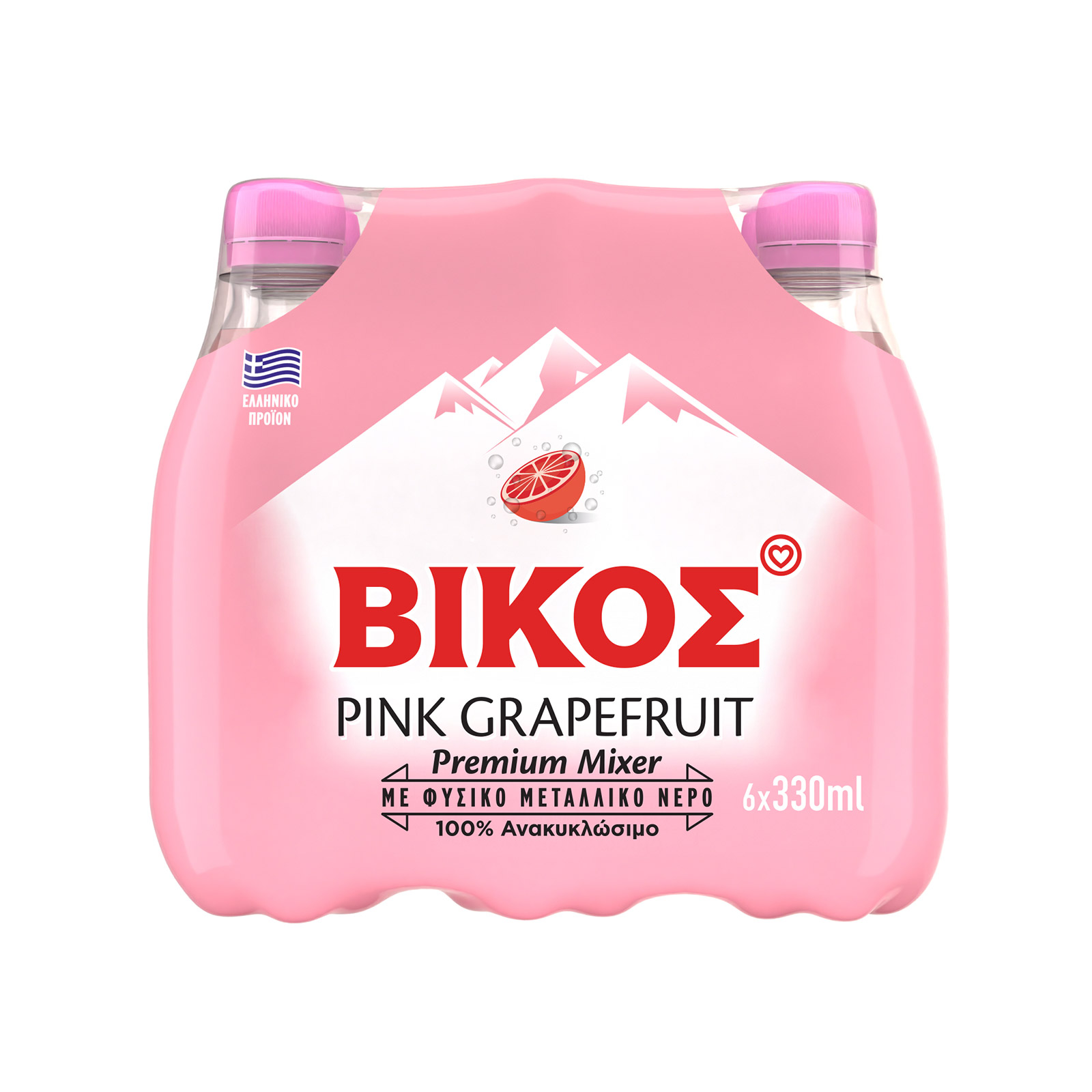 Βίκος αναψυκτικό pink grapefruit 6x330ml εικόνα 1