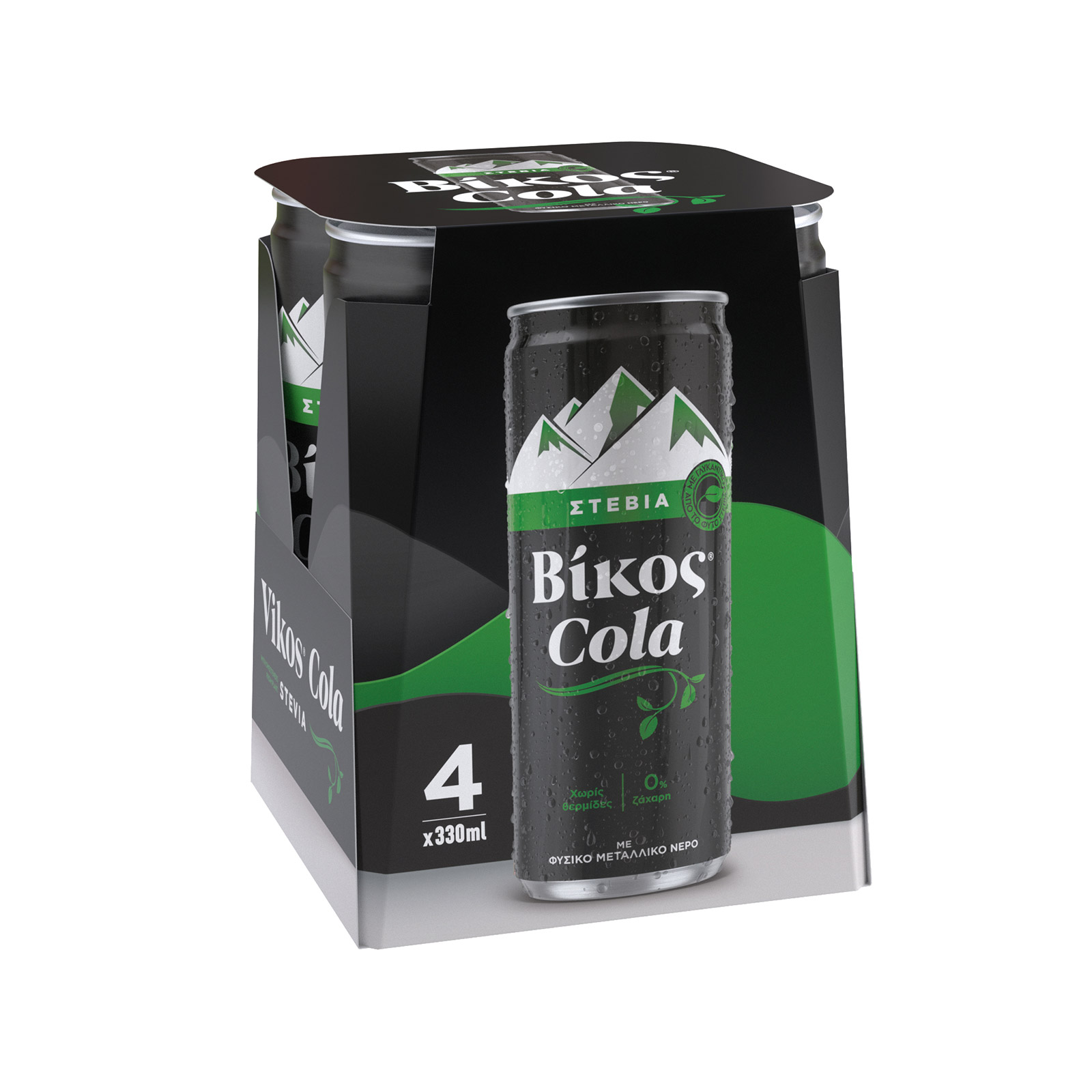 Βίκος Cola stevia αναψυκτικό 4x330ml εικόνα 1