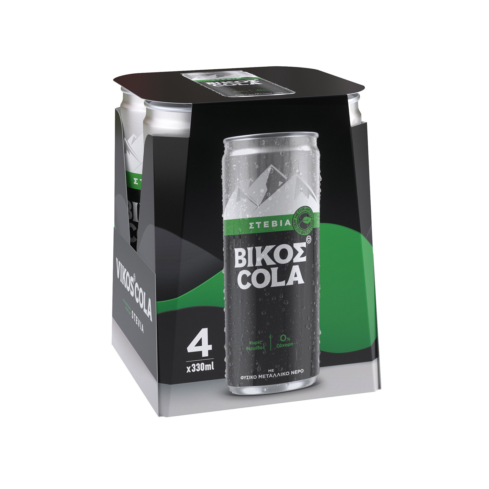 Βίκος Cola stevia αναψυκτικό 4x330ml εικόνα 1