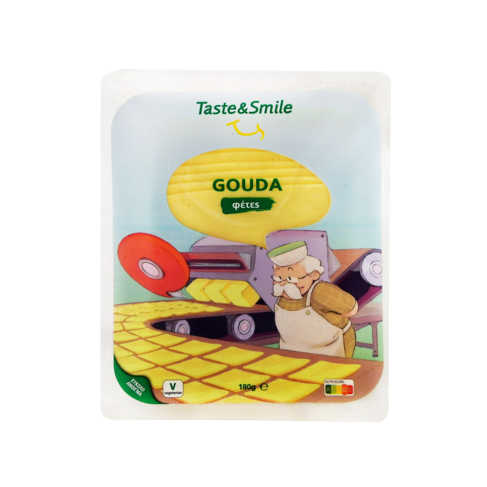 Taste&Smile τυρί μαλακό γκούντα για τοστ σε φέτες 180g εικόνα 1