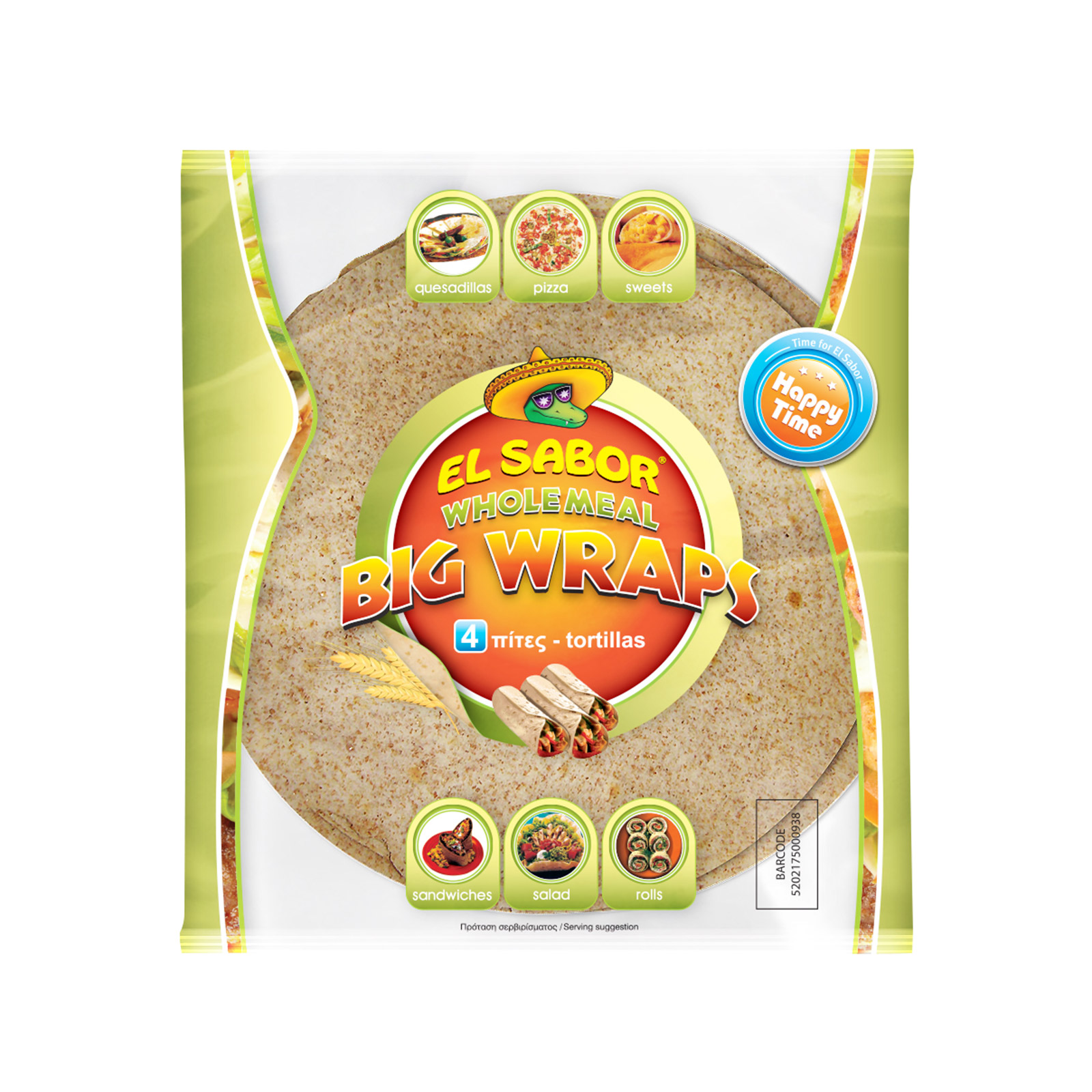 El Sabor Happy time πίτες τορτίγια ολικής αλέσεως 245g εικόνα 1