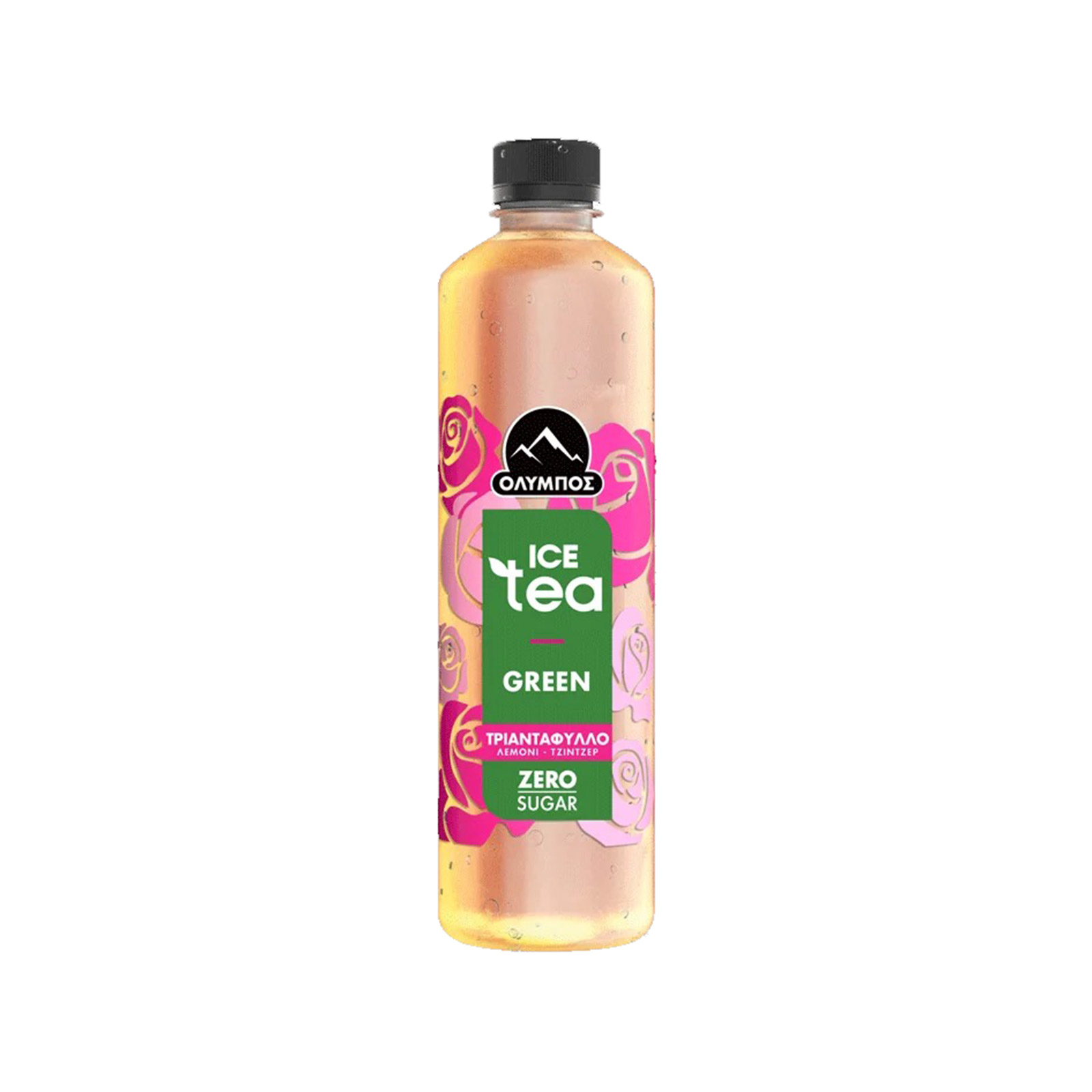 Όλυμπος Ice tea πράσινο τσάι τριαντάφυλλο, λεμόνι, τζίντζερ 500ml εικόνα 1