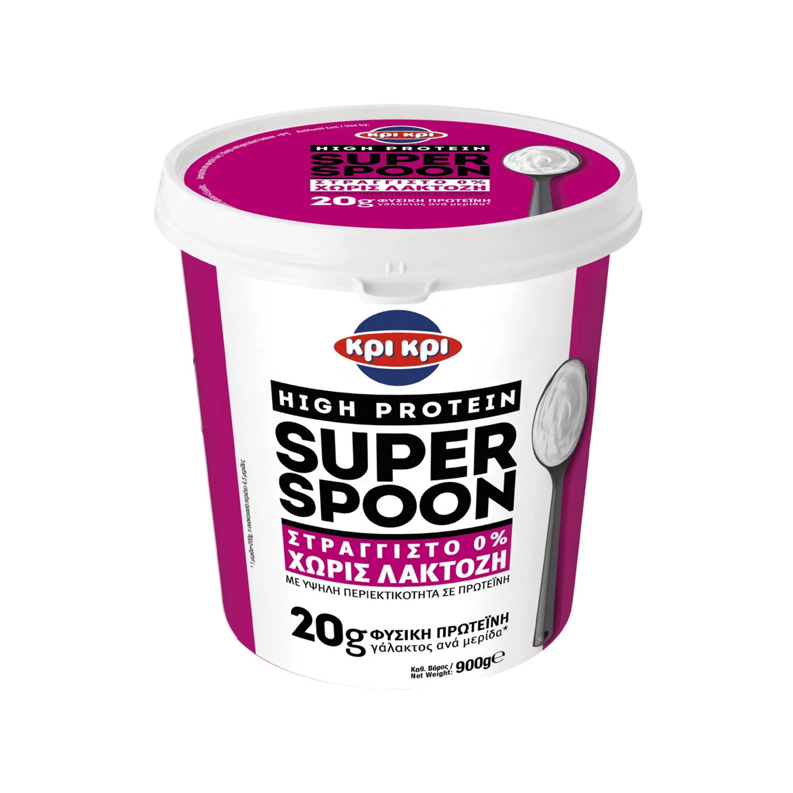 Κρι κρι High Protein Super Spoon γιαούρτι στραγγιστό 0% λιπαρά 900g εικόνα 1