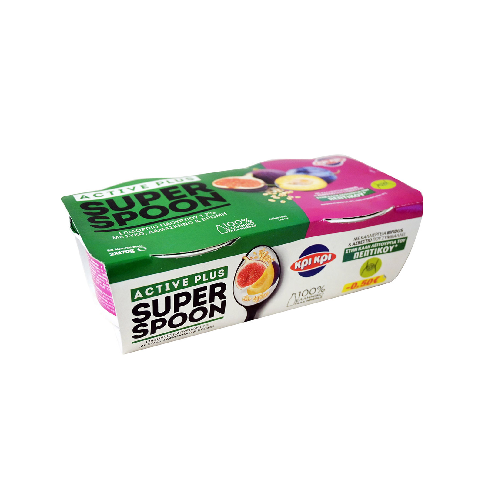 Kri Kri Active Plus / Super Spoon yogurt dessert with fig, plum & oats -0.50€ image 1