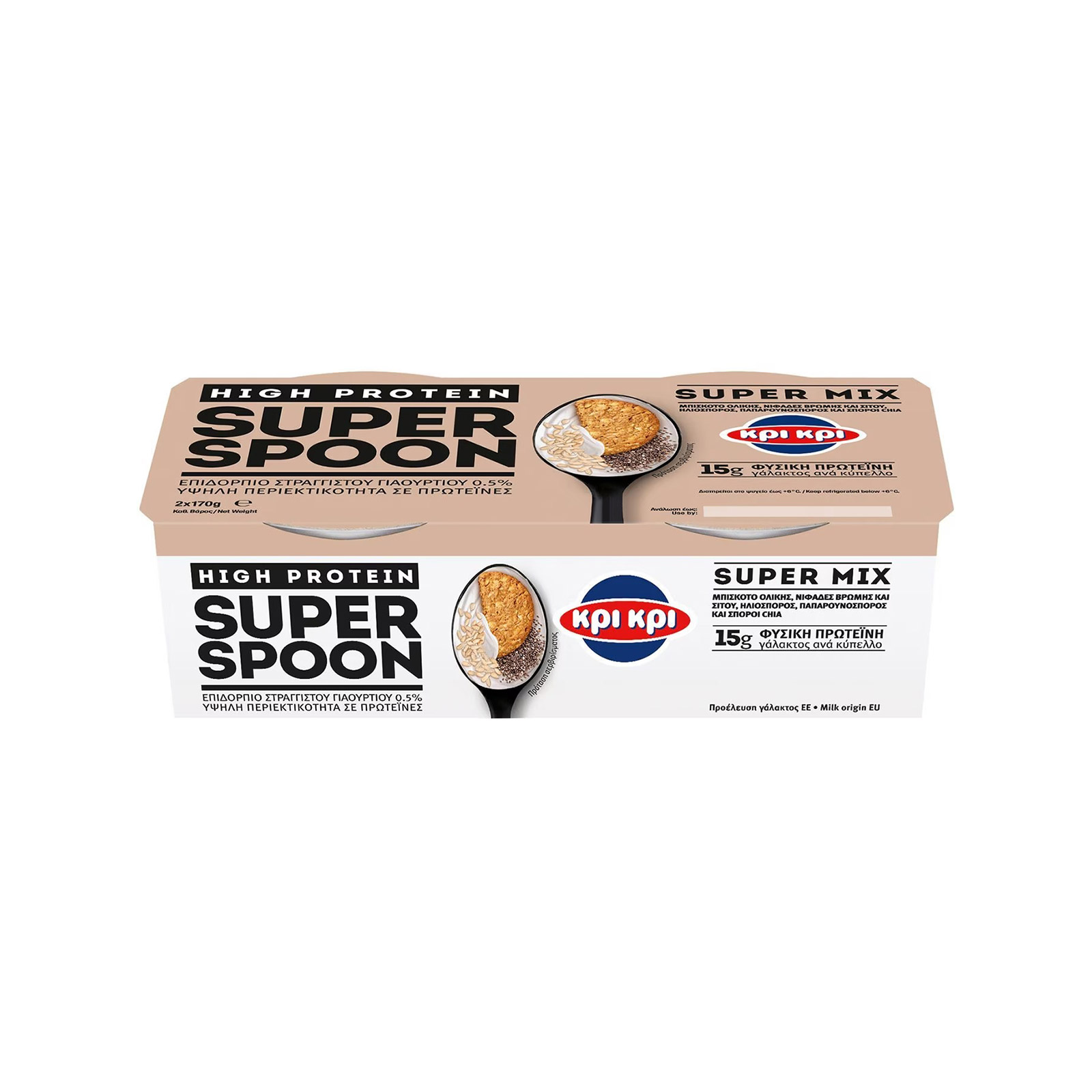 Κρι Κρι Super Spoon επιδόρπιο γιαουρτιού super mix 2x170g εικόνα 1