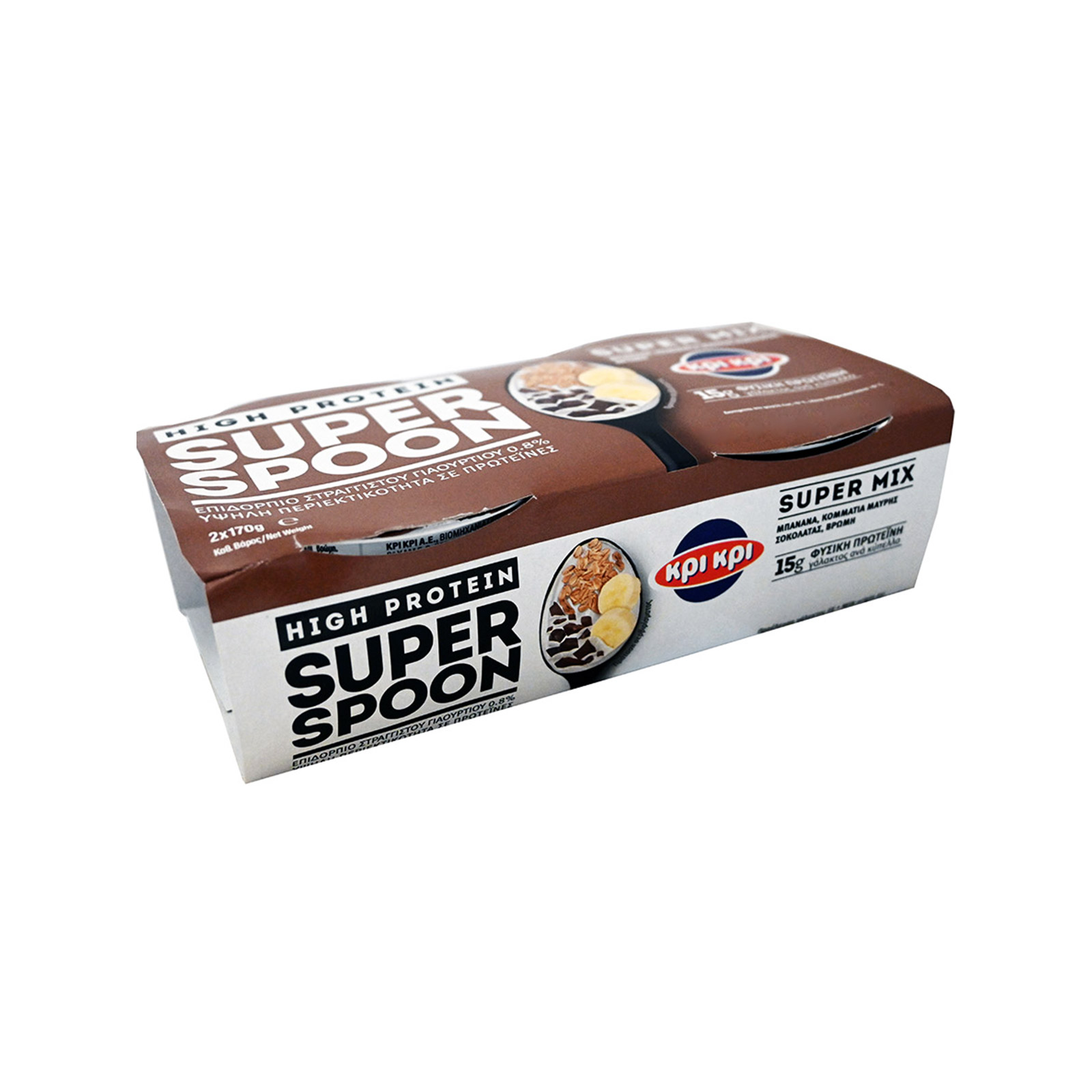 Κρι κρι High protein super spoon επιδόρπιο στραγγιστού γιαουρτιού super mix 2x170g εικόνα 1