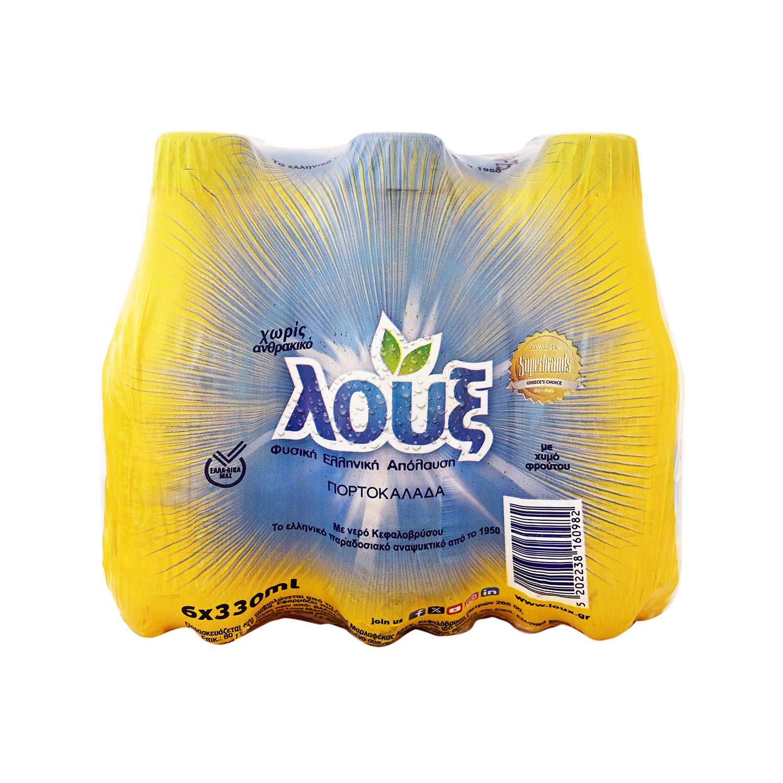 Λούξ αναψυκτικό πορτοκαλάδα μπλε 6x330ml εικόνα 1