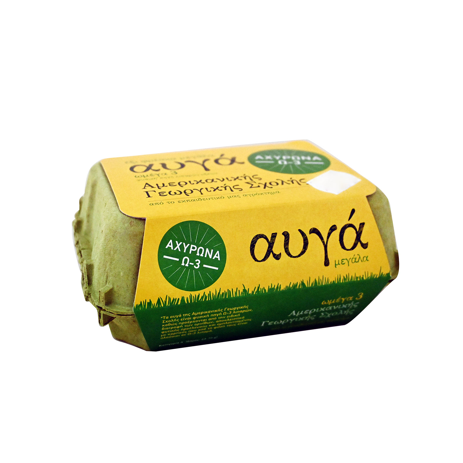 Αμερικανική Γεωργική Σχολή Ω-3 αυγά αχυρώνα μεγάλα 6τεμ εικόνα 1