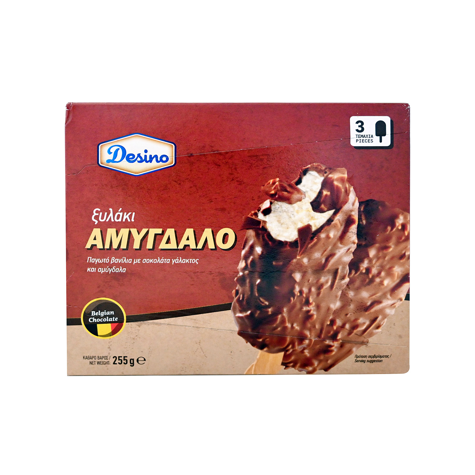 Desino παγωτό πολύσυσκευασία βανίλια- αμύγδαλο- σοκολάτα ξυλάκι 3x120ml εικόνα 1
