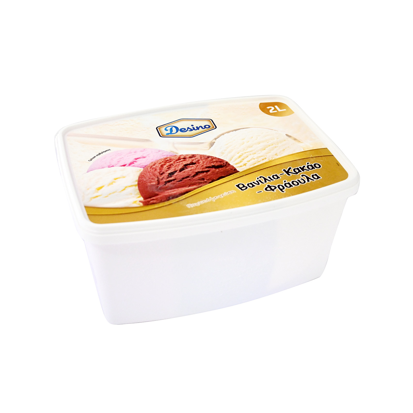 Desino παγωτό οικογενειακό βανίλια / κακάο / φράουλα 2lt εικόνα 1