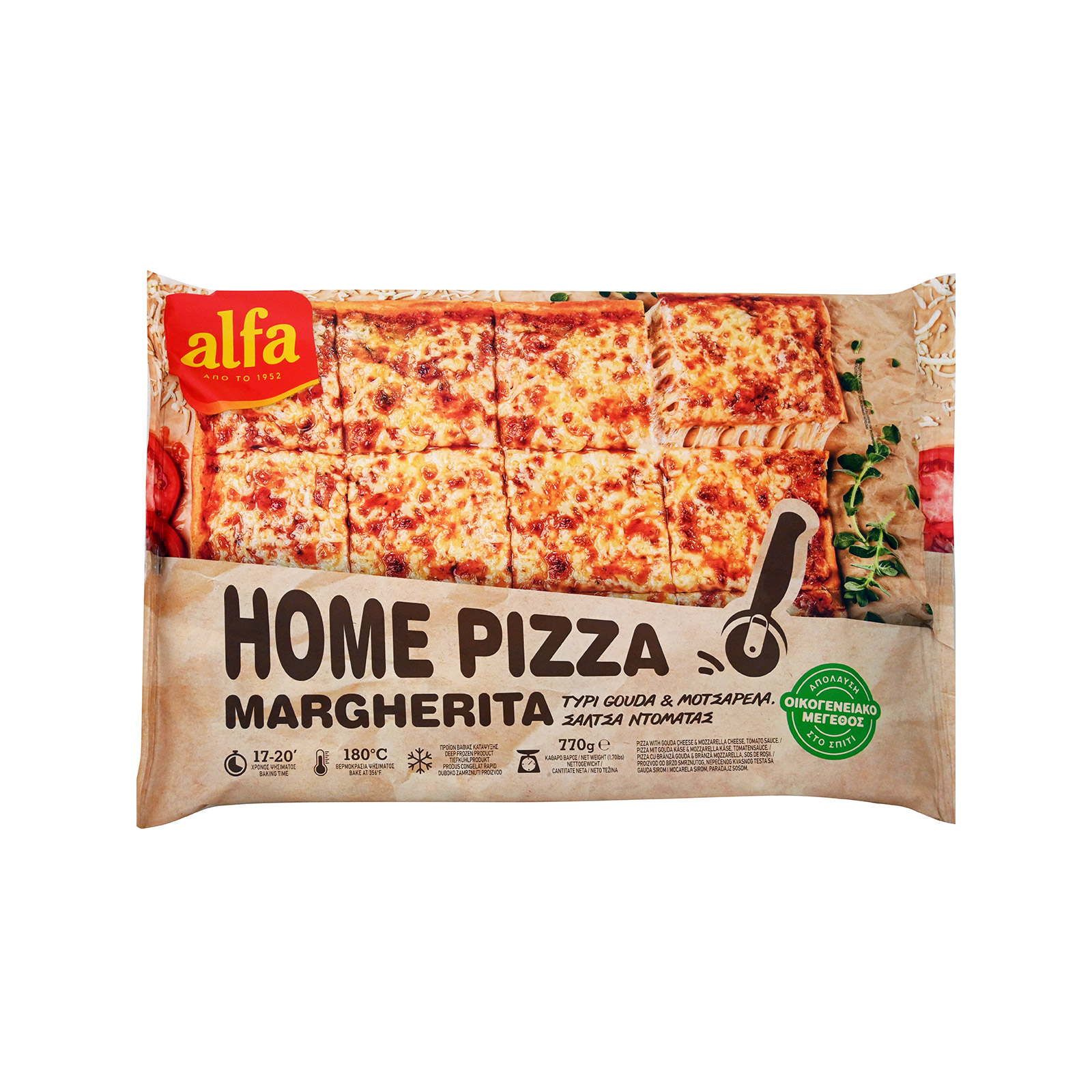 Alfa πίτσα κατεψυγμένη οικογενειακή μαργαρίτα 770g εικόνα 1