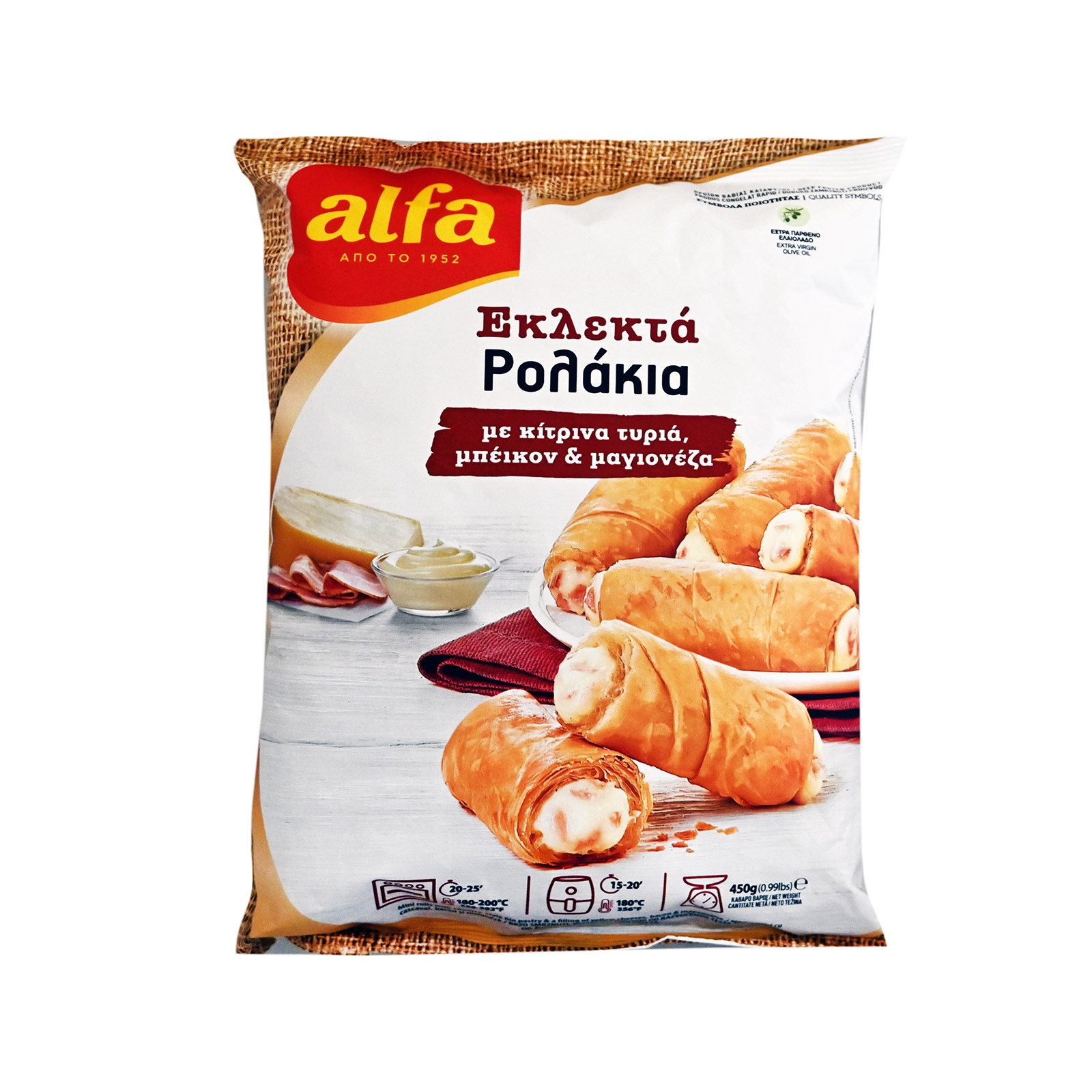 Alfa Εκλεκτά ρολακια κτψ με κιτρινια τυρια, μπέικον & μαγιονέζα 450g εικόνα 1