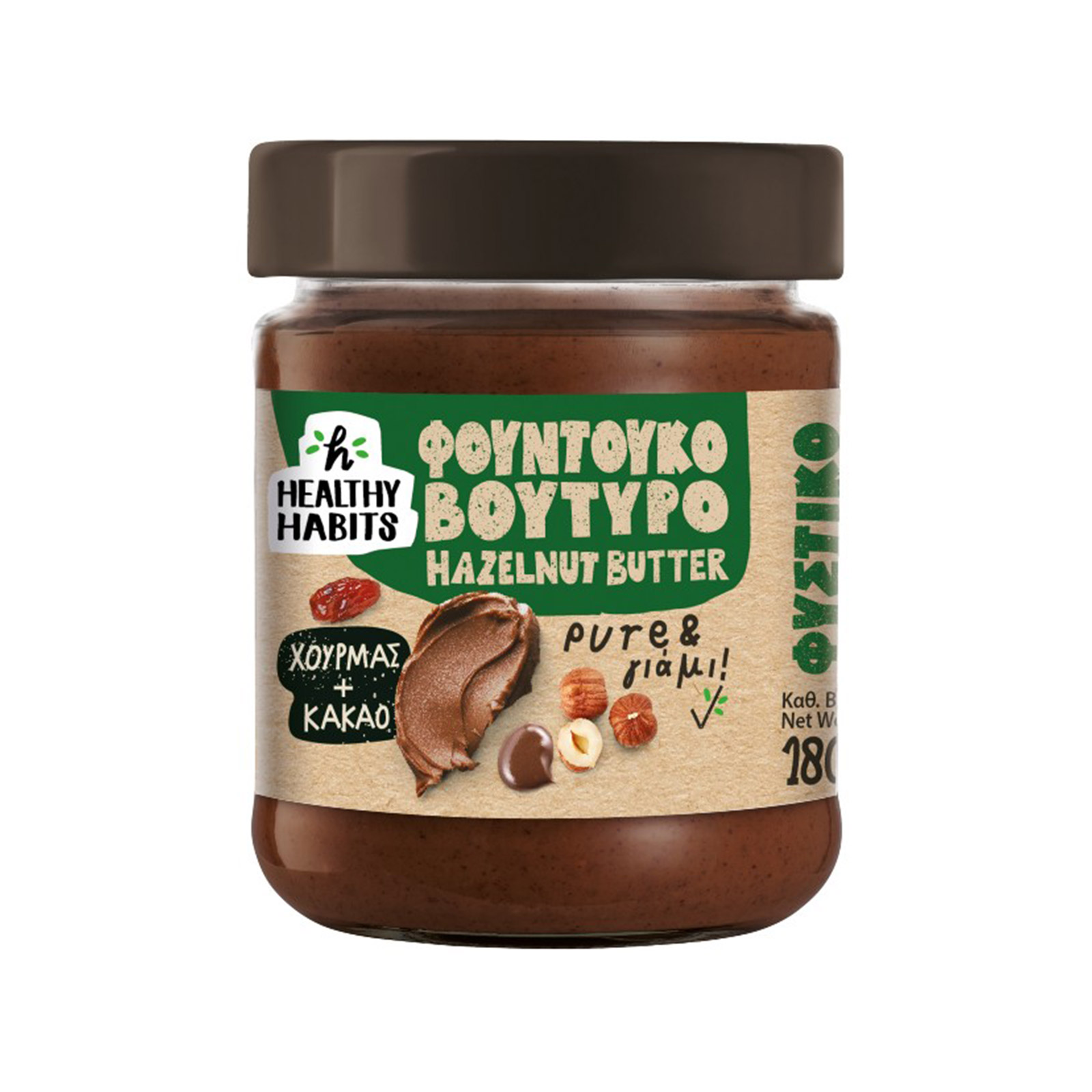 Healthy Habits φουντουκοβούτυρο χουρμάς + κακάο 180g εικόνα 1