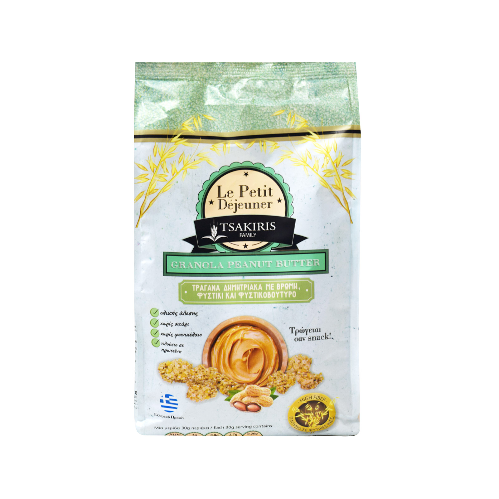 Tsakiris Family Le Petit Dejeuner granola cereal with oats, pistachio & peanut butter 350g image 1