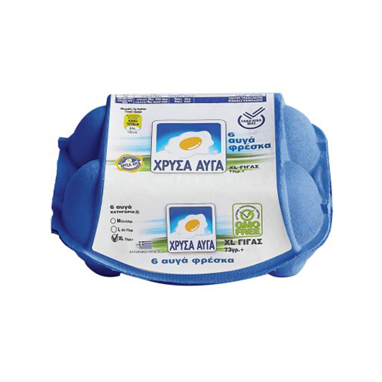 Χρυσά Αυγά αυγά φρέσκα γίγας extra large 73+ κατηγορία α 6τεμ εικόνα 1