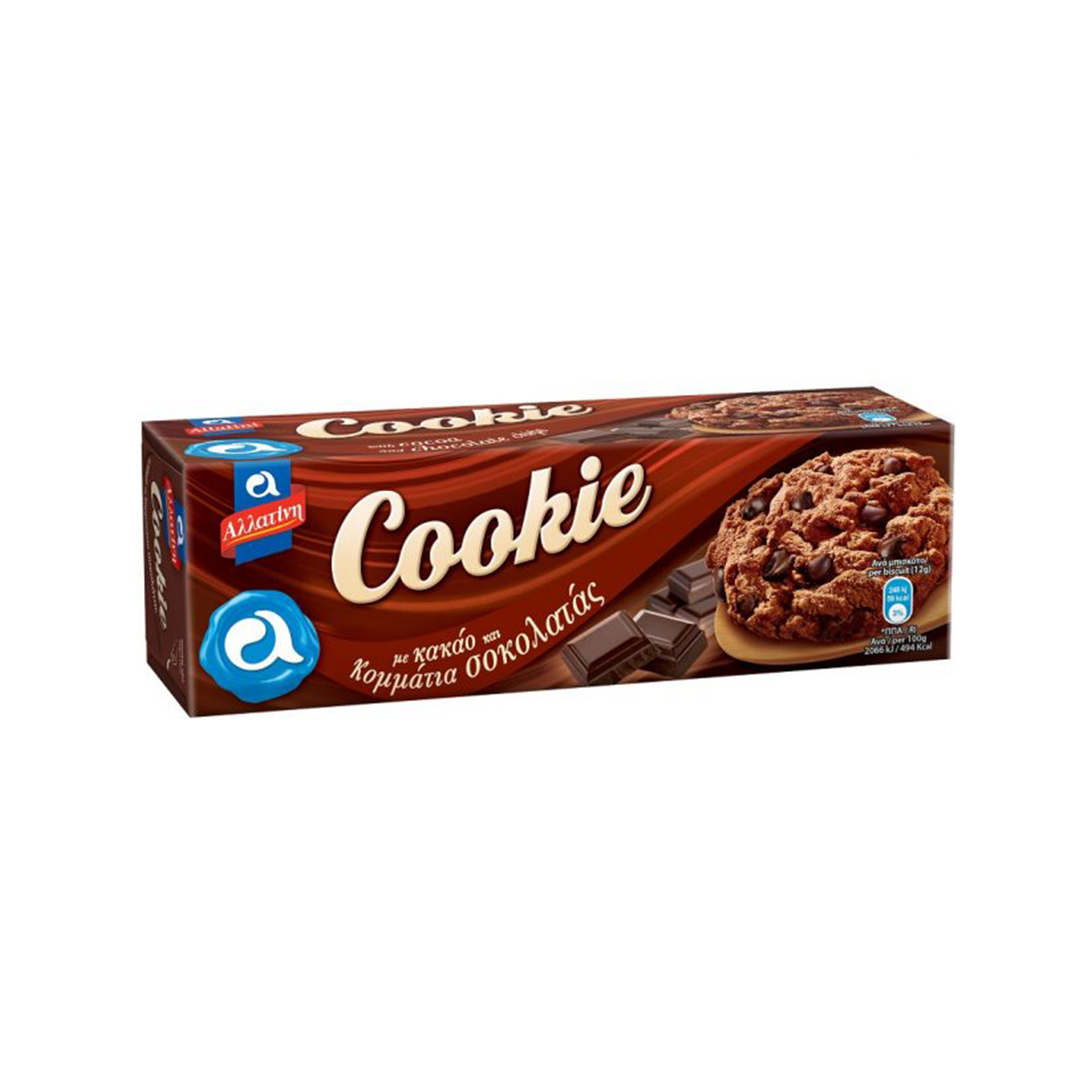 Αλλατίνη Cookie μπισκότα cookies με κακάο & κομμάτια σοκολάτας 175g εικόνα 1