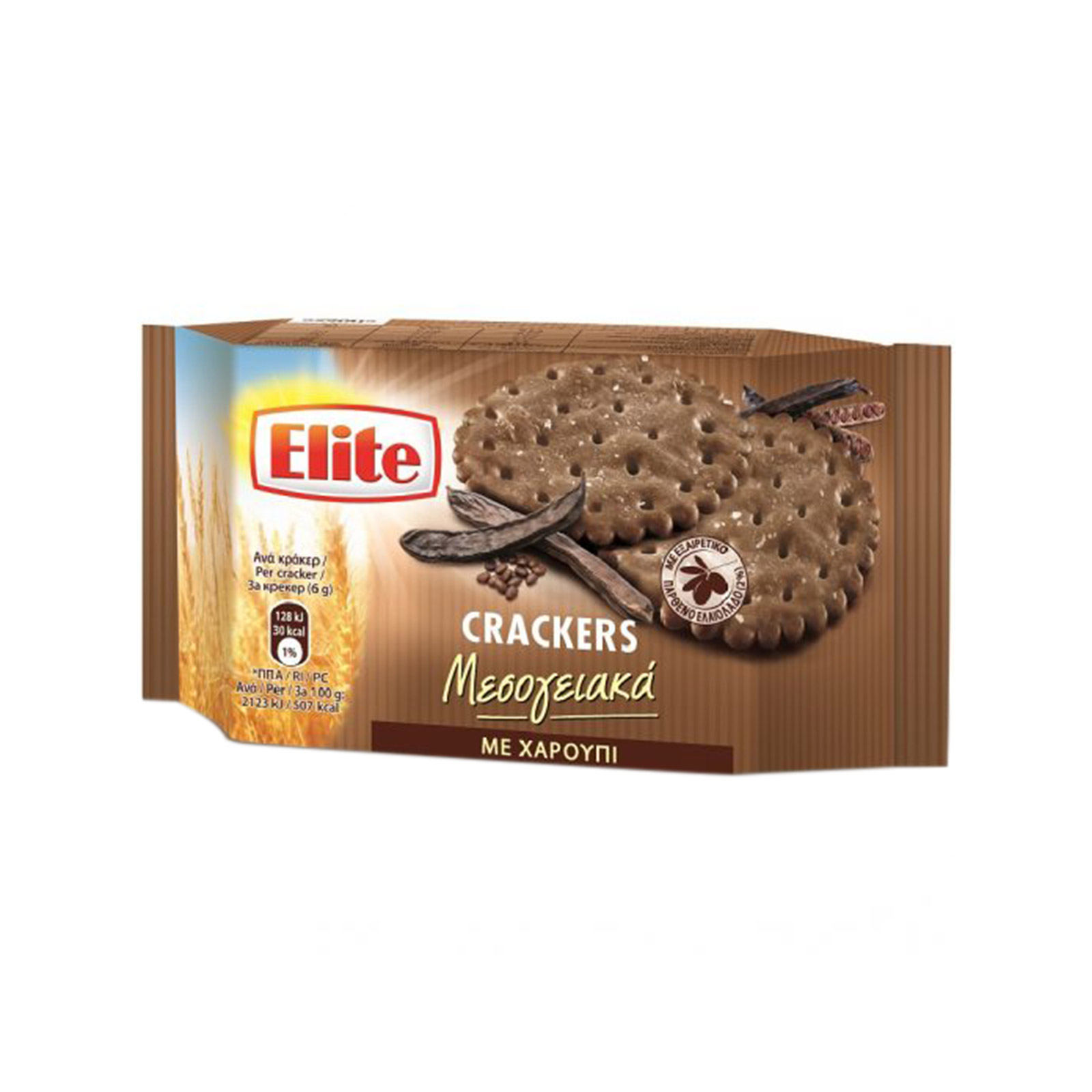 Elite Μεσογειακά κράκερ με χαρούπι 105g εικόνα 1