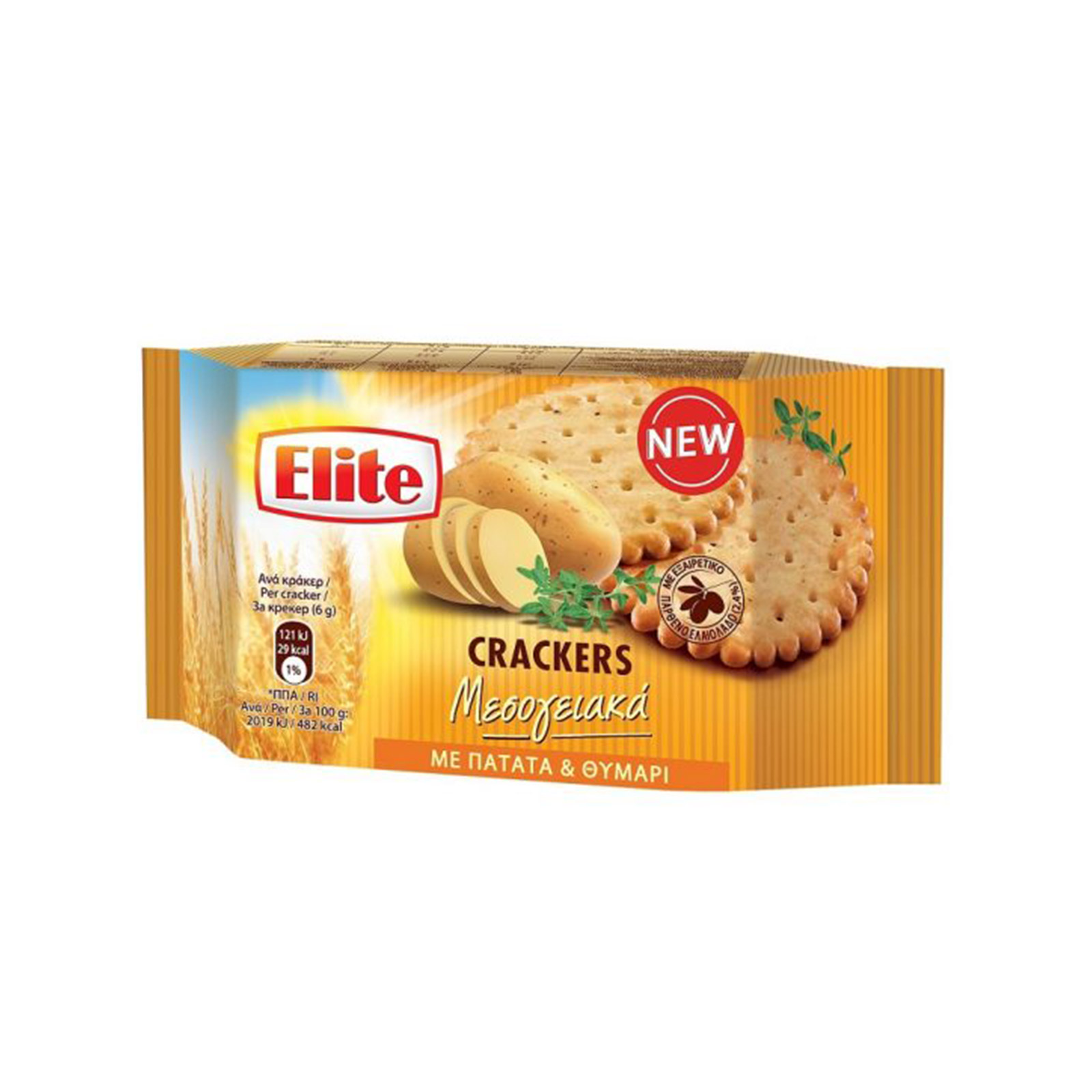 Elite Μεσογειακά κράκερ με πατάτα & θυμάρι 105g εικόνα 1