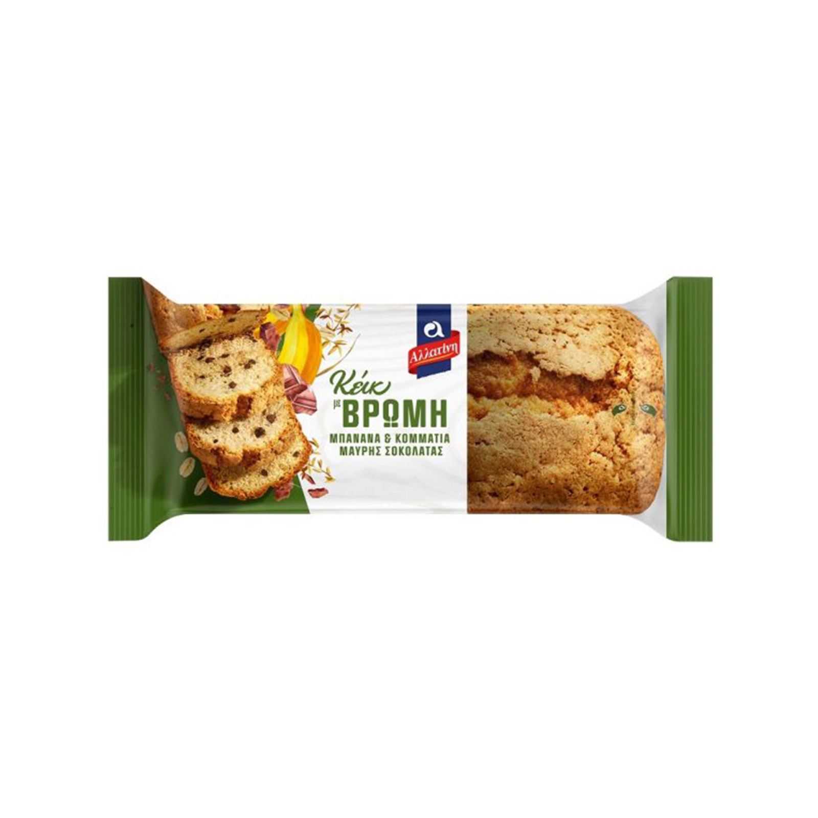 Αλλατίνη κέικ με βρώμη, μπανάνα & κομμάτια μαύρης σοκολάτας 375g εικόνα 1