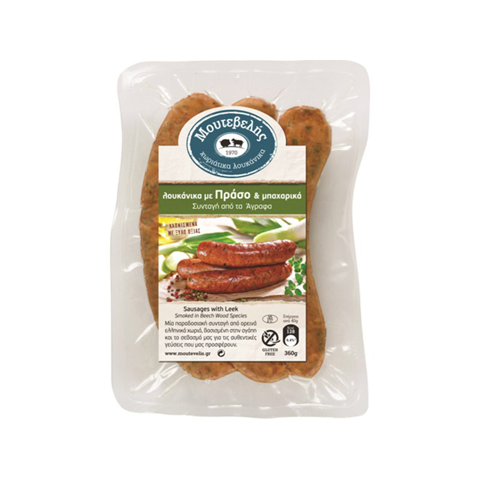 Μουτεβελής λουκάνικα χωριάτικα με πράσο & μπαχαρικά 360g εικόνα 1