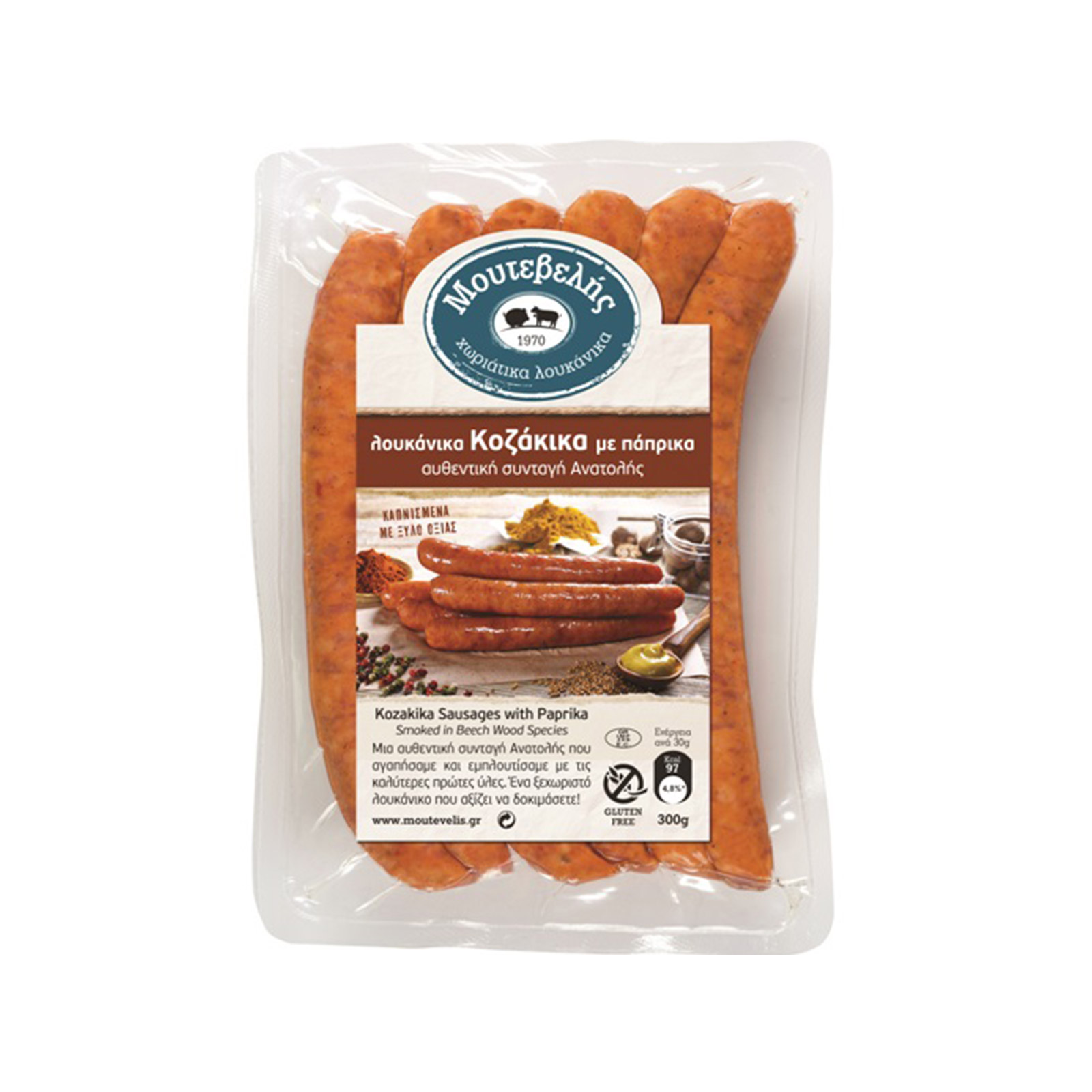 Μουτεβελής Κοζάκικα λουκάνικα χωριάτικα με πάπρικα 300g εικόνα 1