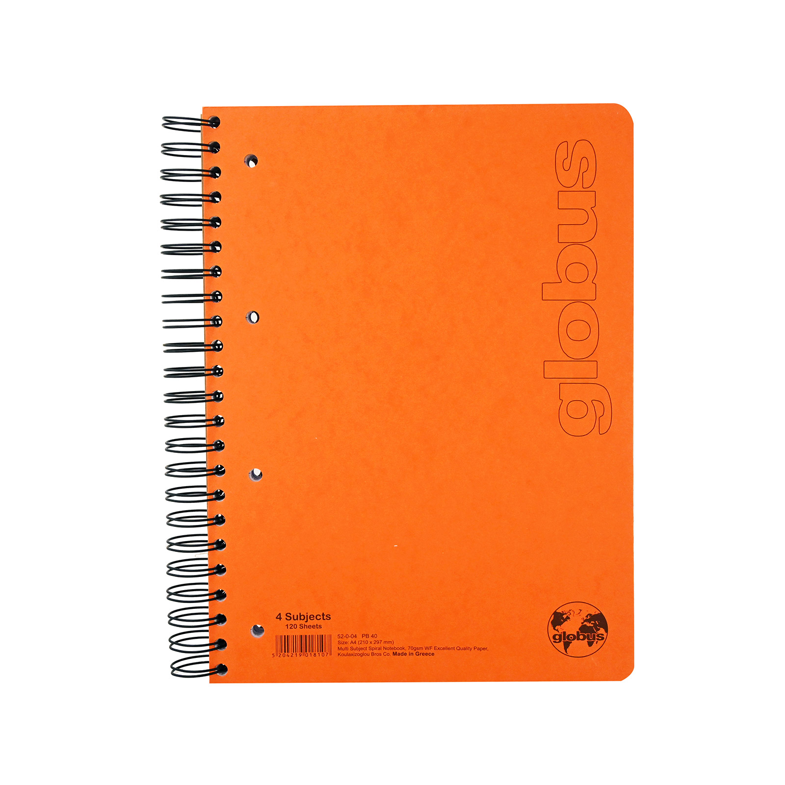 Globus τετράδιο σπιράλ πορτοκαλί globus εικόνα 1