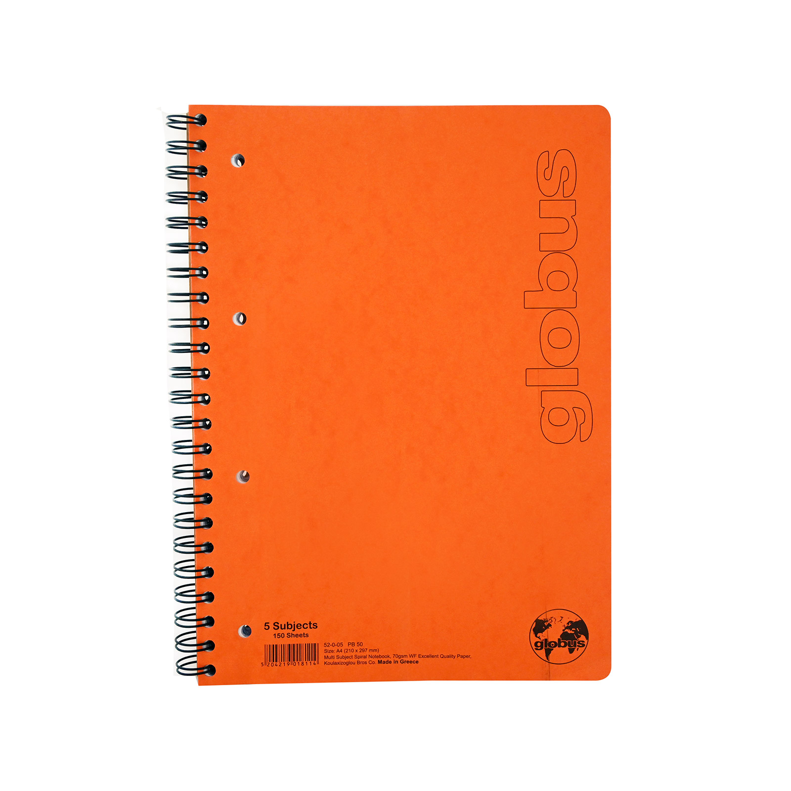 Globus τετράδιο σπιράλ πορτοκαλί globus εικόνα 1