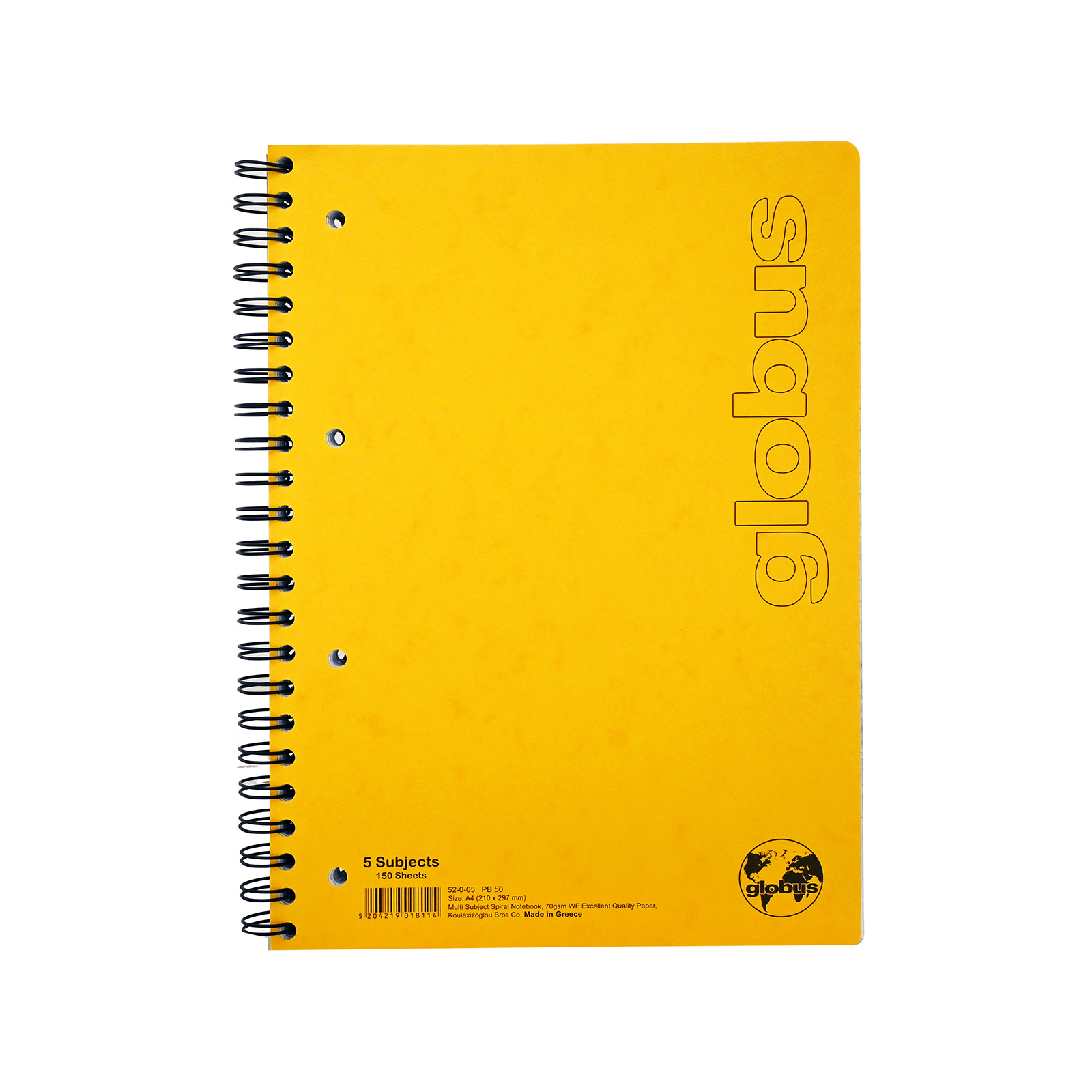 Globus τετράδιο σπιράλ κίτρινο globus εικόνα 1