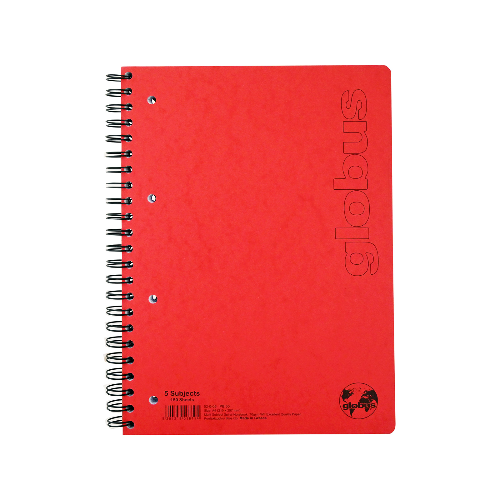 Globus τετράδιο σπιράλ κόκκινο globus εικόνα 1