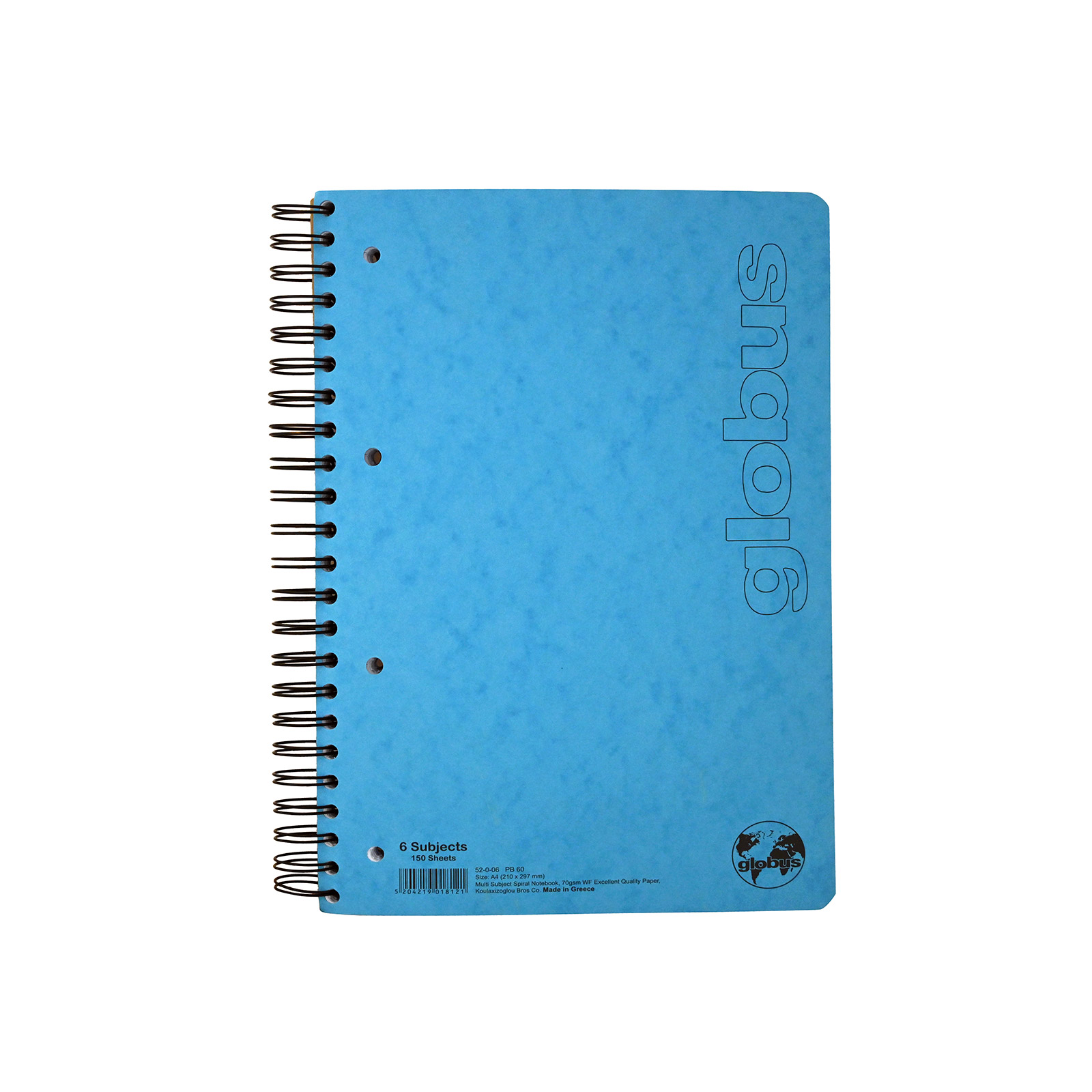 Globus τετράδιο σπιράλ μπλε A4 6 θεμάτων εικόνα 1