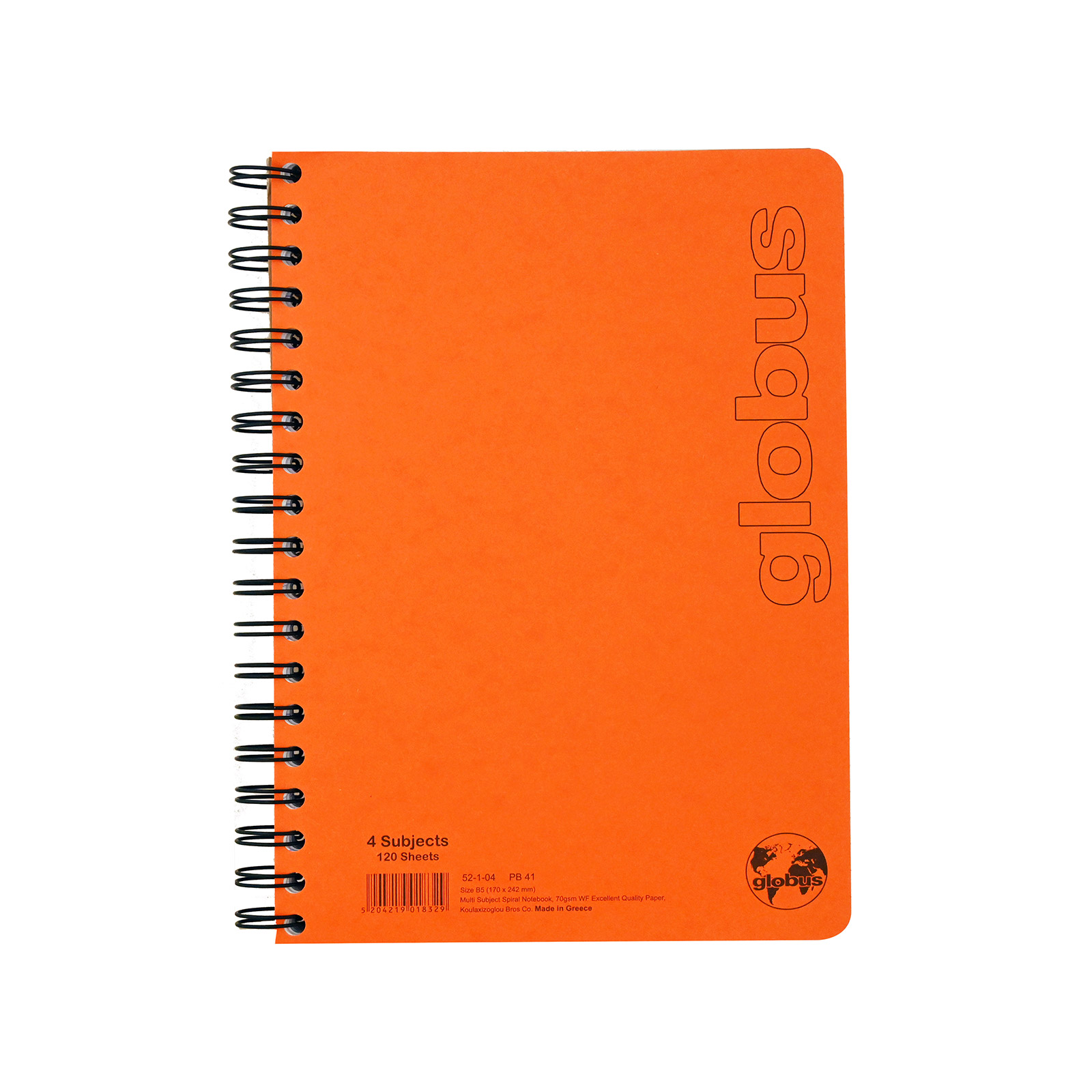 Globus Passboard pb70 τετράδιο σπιράλ πορτοκαλί 4 θεμάτων 17x25εκ. εικόνα 1