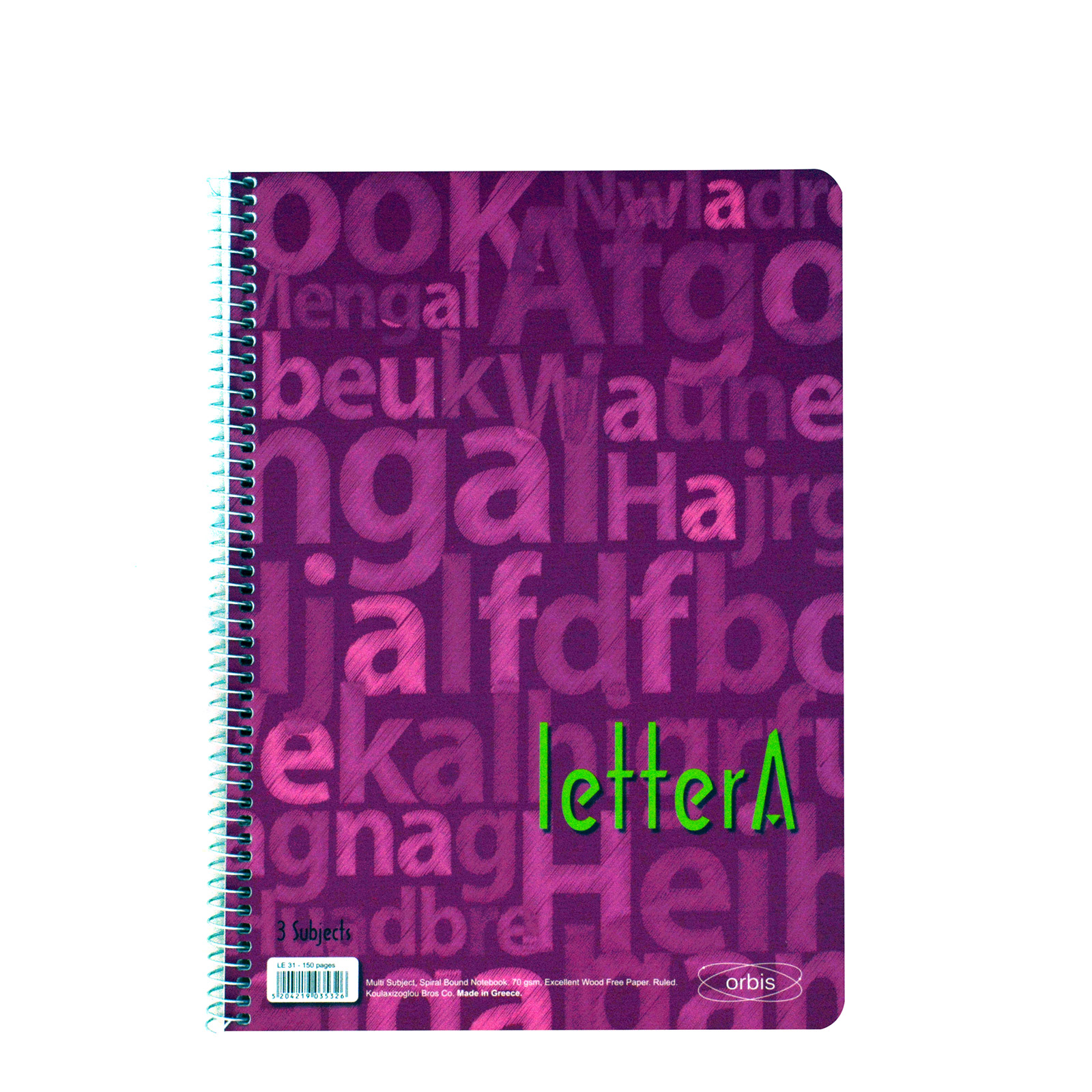 Orbis Α4 τετράδιο σπιράλ ροζ 3 θέματα 17x25εκ. εικόνα 1