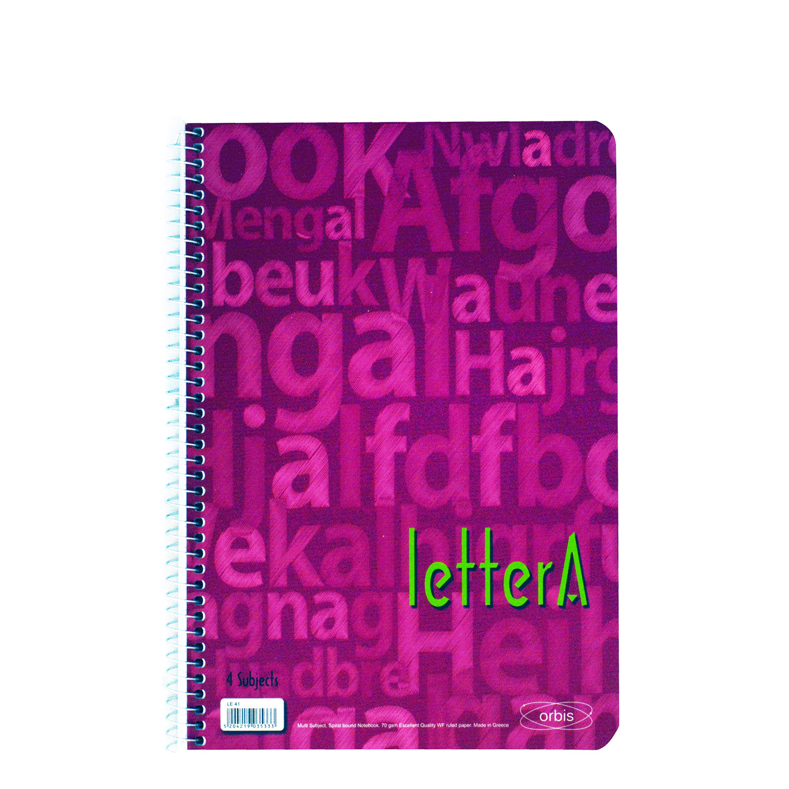 Orbis τετράδιο σπιράλ ροζ Α4 4 θέματα 17x25εκ. εικόνα 1