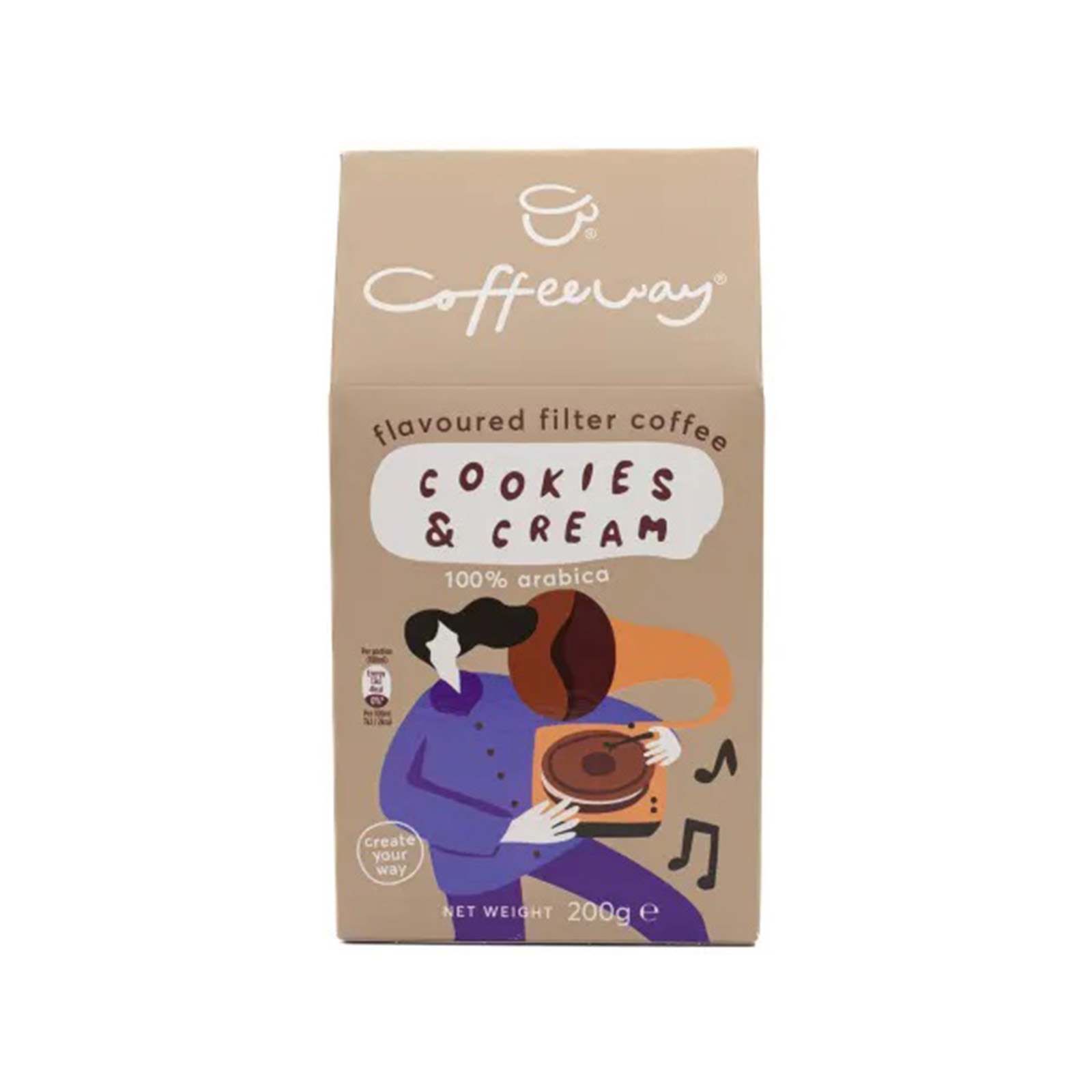 Coffeeway καφές φίλτρου cookies & cream 200g εικόνα 1