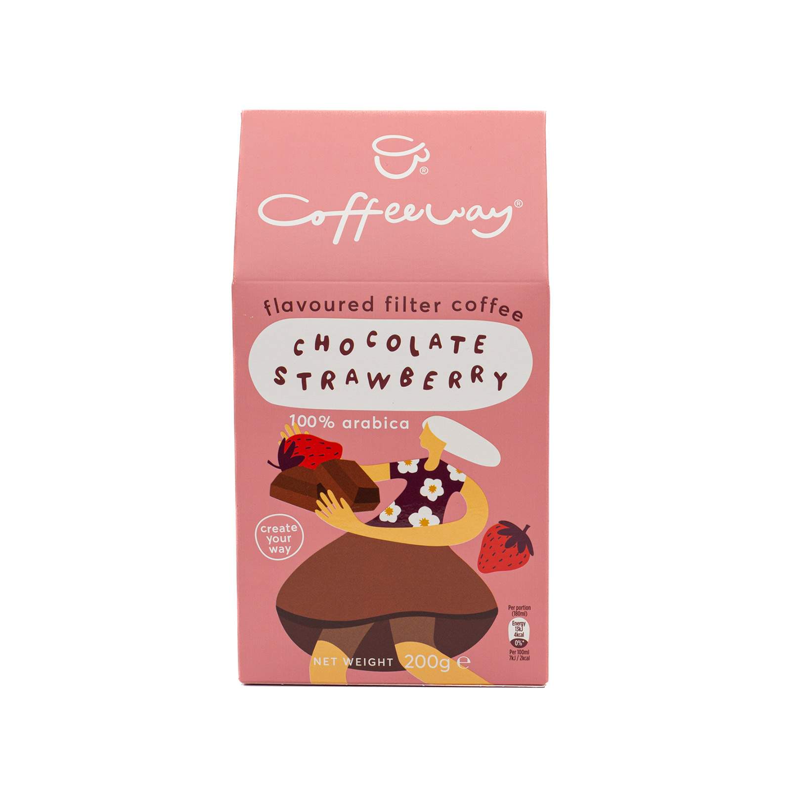 Coffeeway καφές φίλτρου chocolate, strawberry 200g εικόνα 1